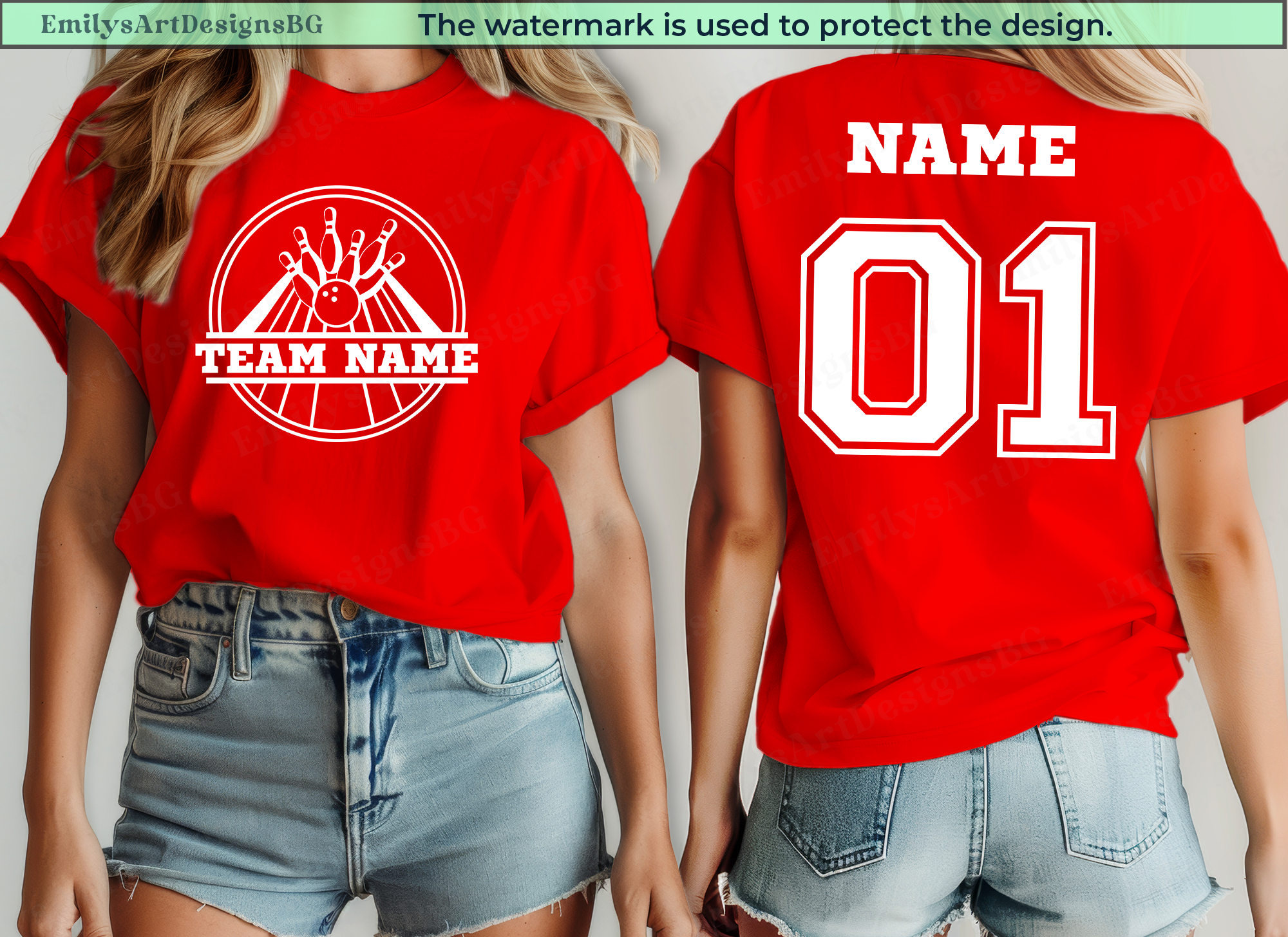 Custom Name Bowling Team T-shirt