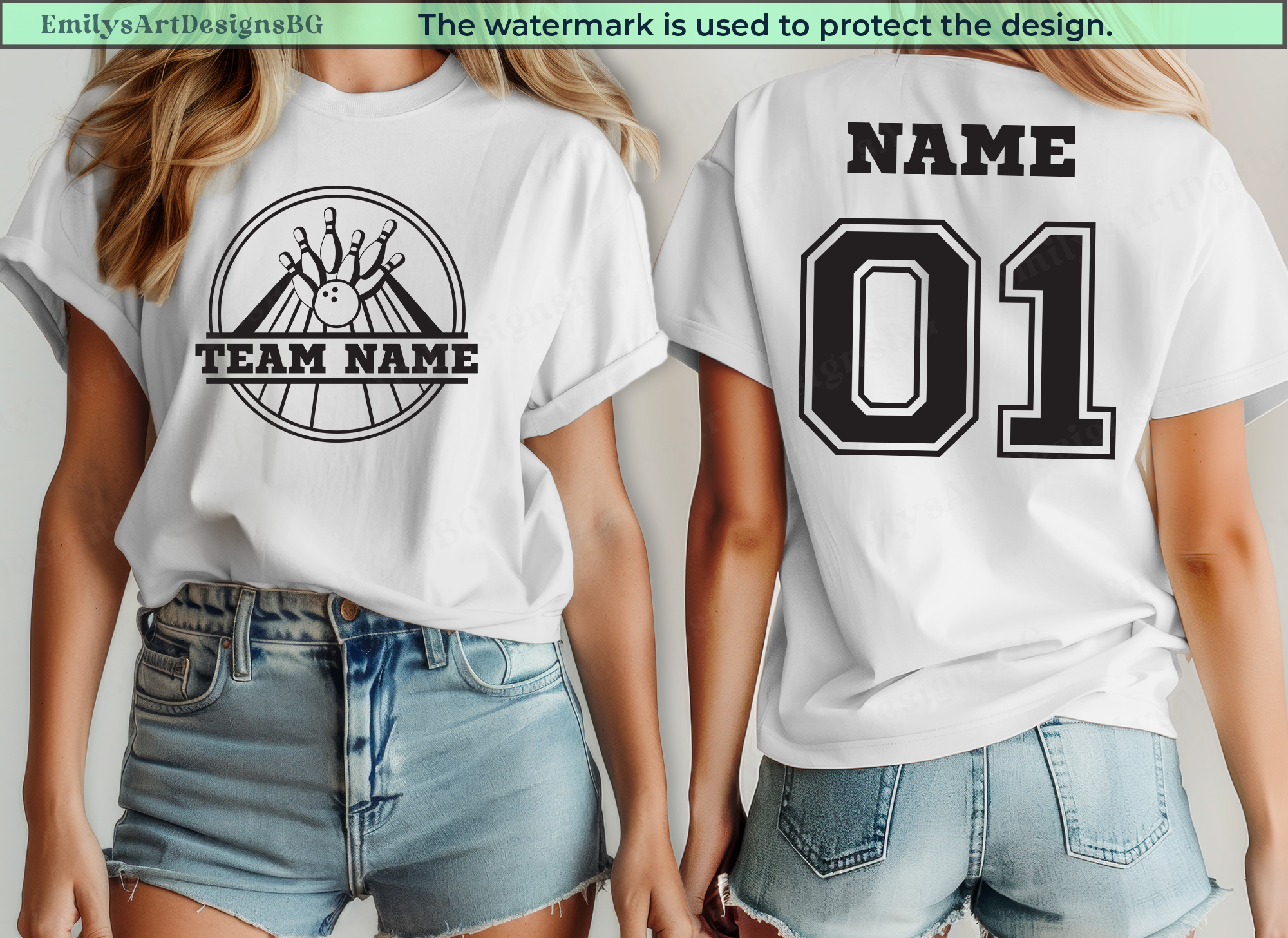 Custom Name Bowling Team T-shirt