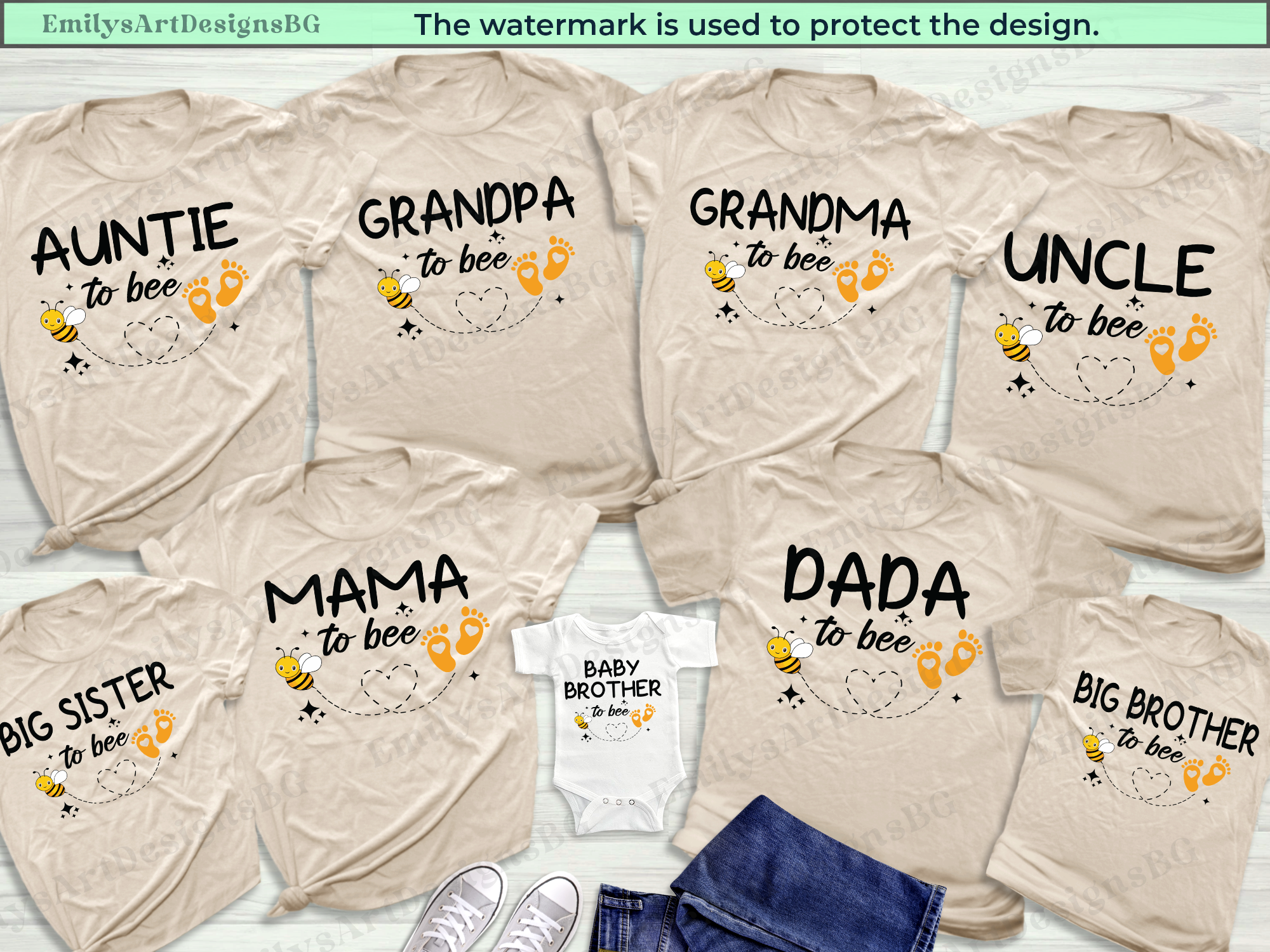 Bee Family Pregnancy Announcement Shirts