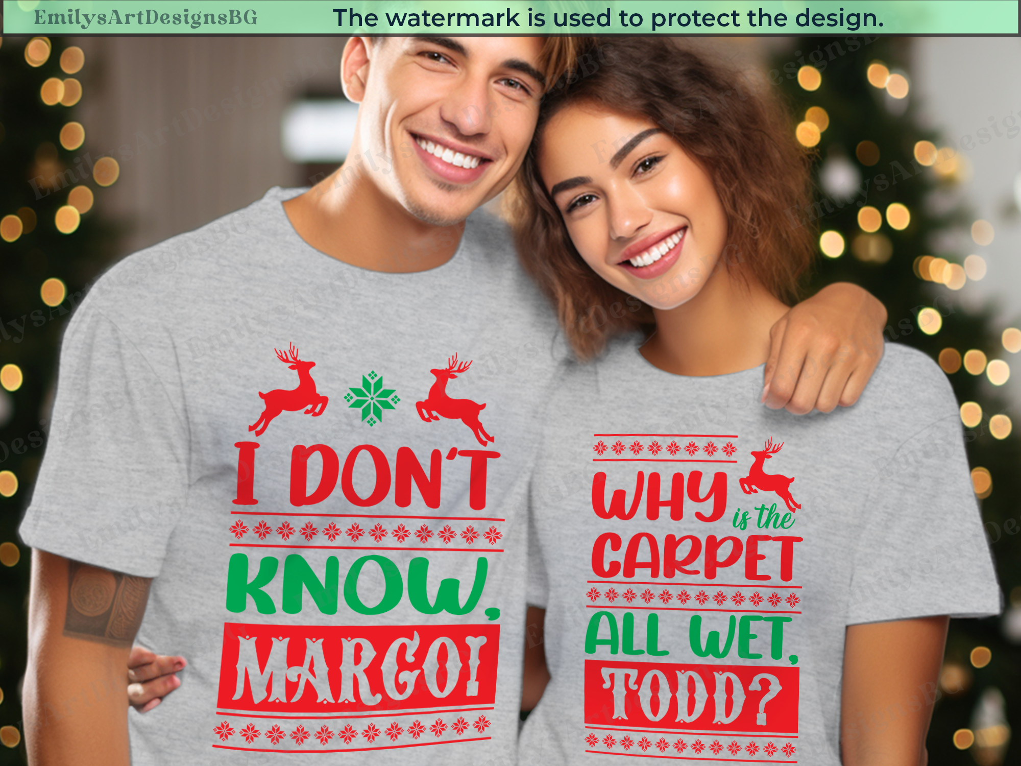 Why is The Carpet All Wet Todd, I Don't Know Margot Funny Christmas T-shirts