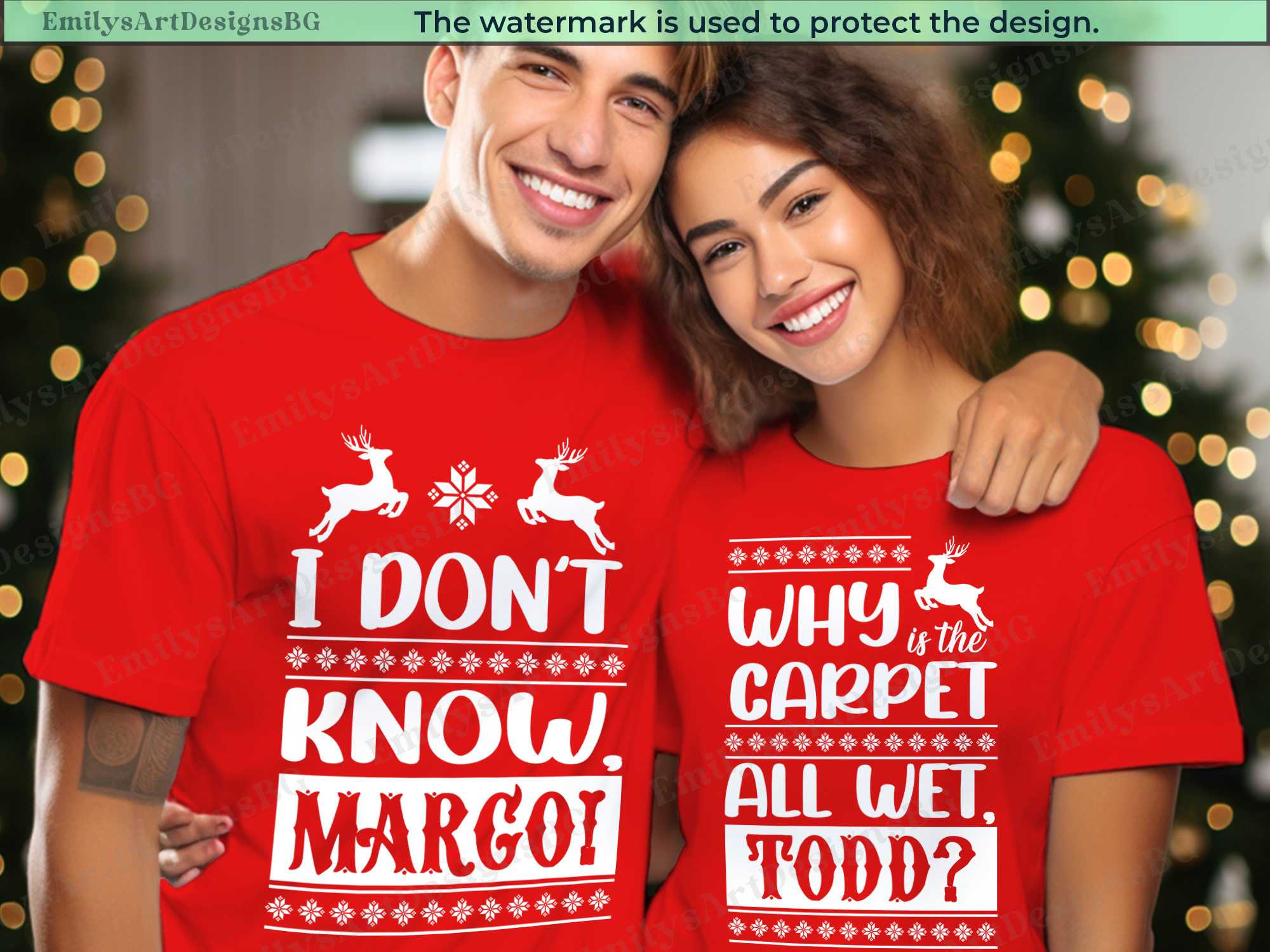 Why is The Carpet All Wet Todd, I Don't Know Margot Funny Christmas T-shirts
