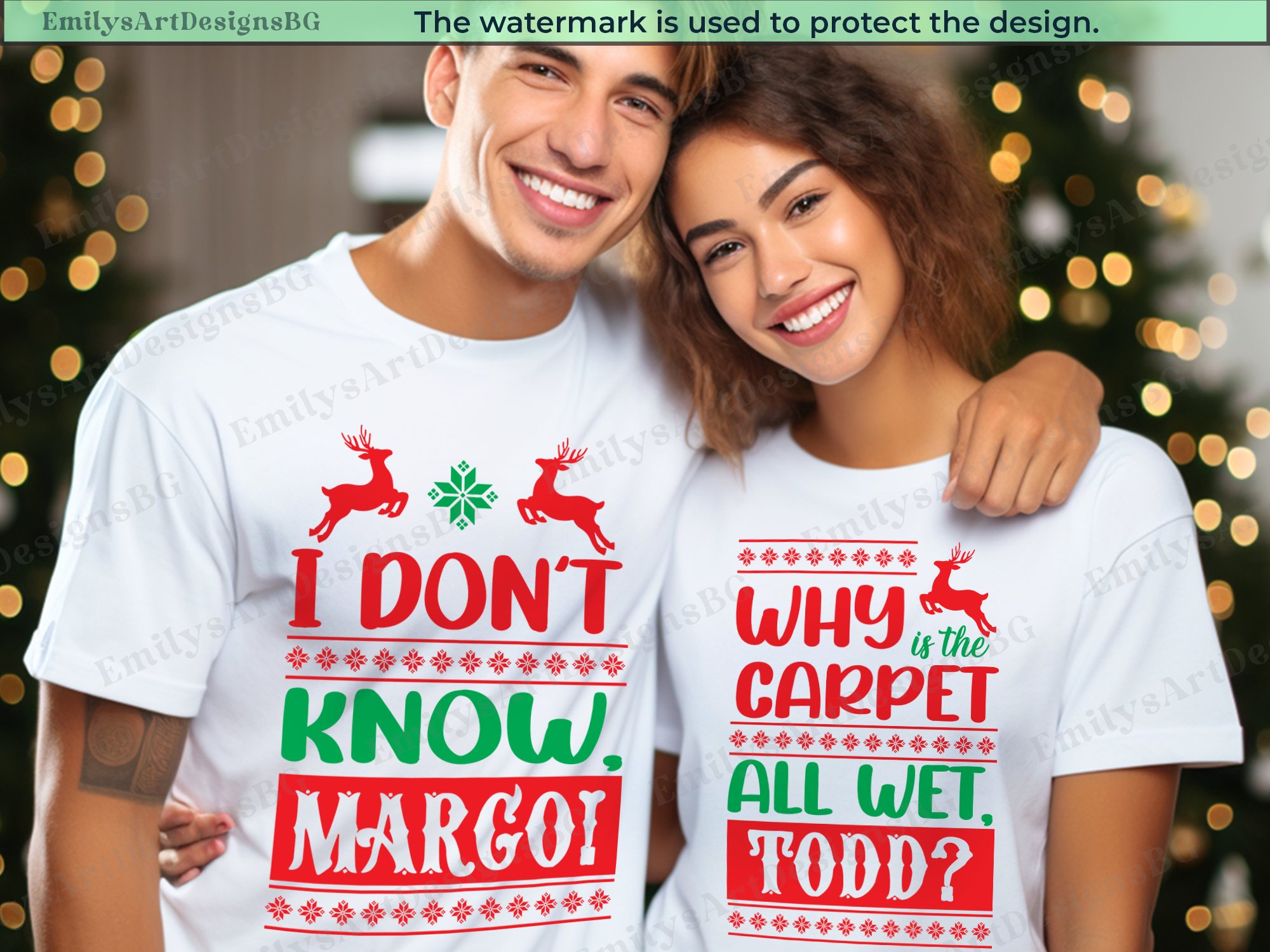 Why is The Carpet All Wet Todd, I Don't Know Margot Funny Christmas T-shirts