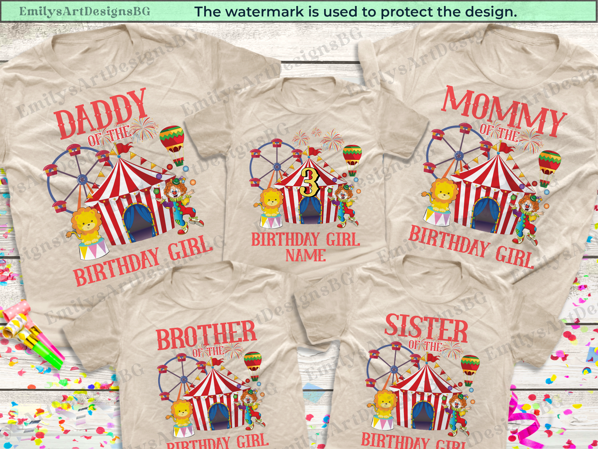 Circus Birthday Family Shirts