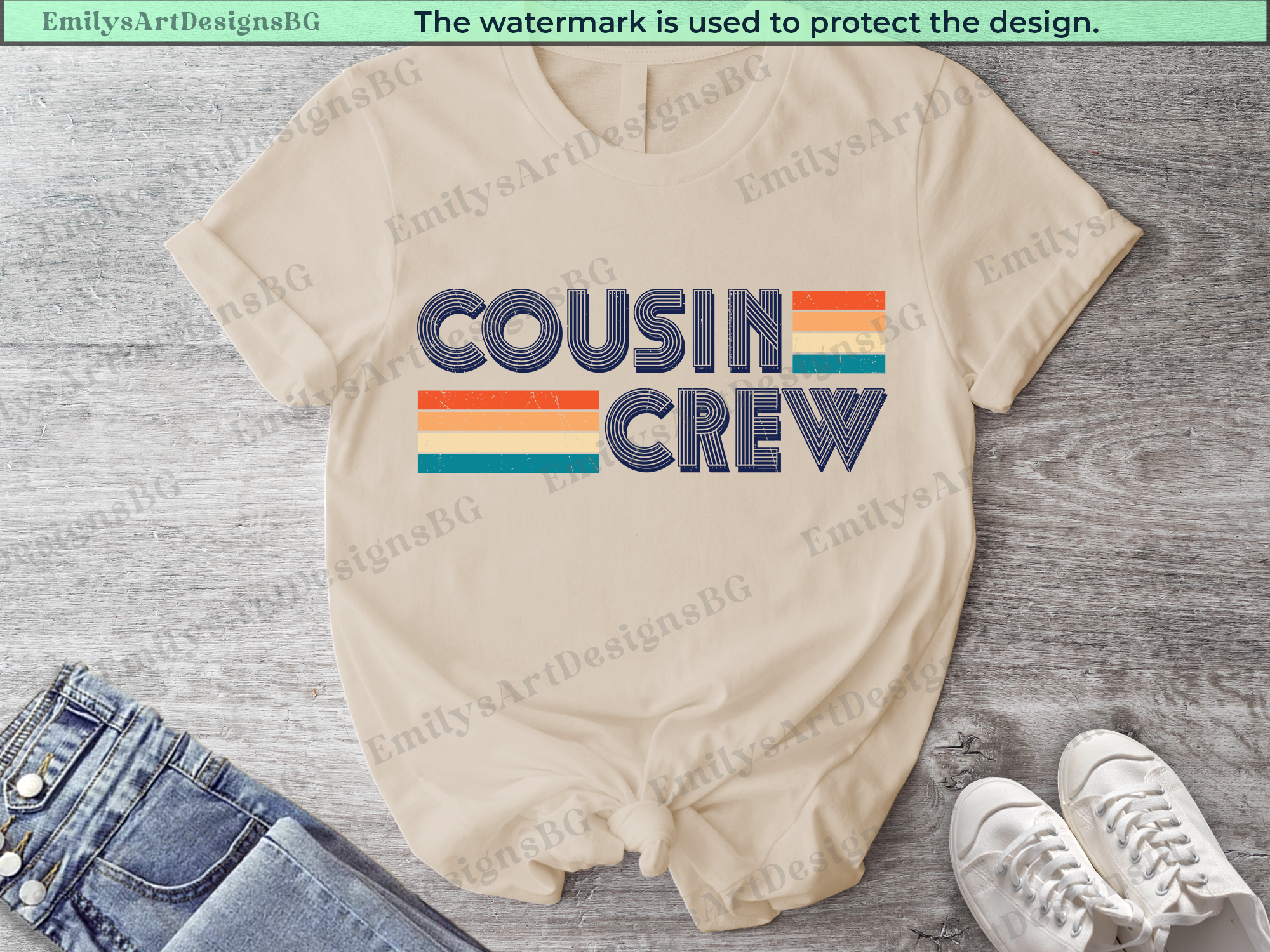Cousin Crew Retro Text Shirts