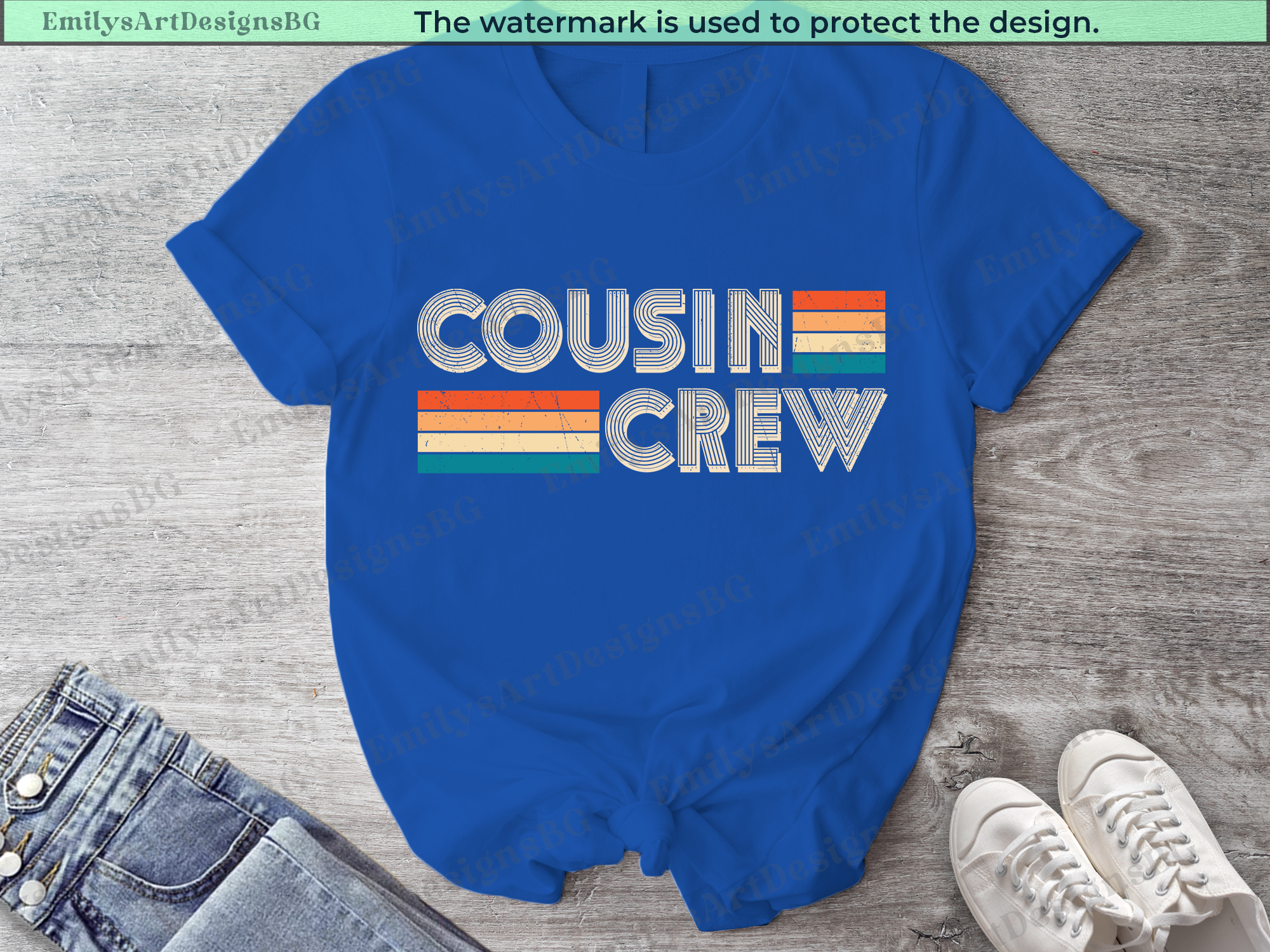 Cousin Crew Retro Text Shirts