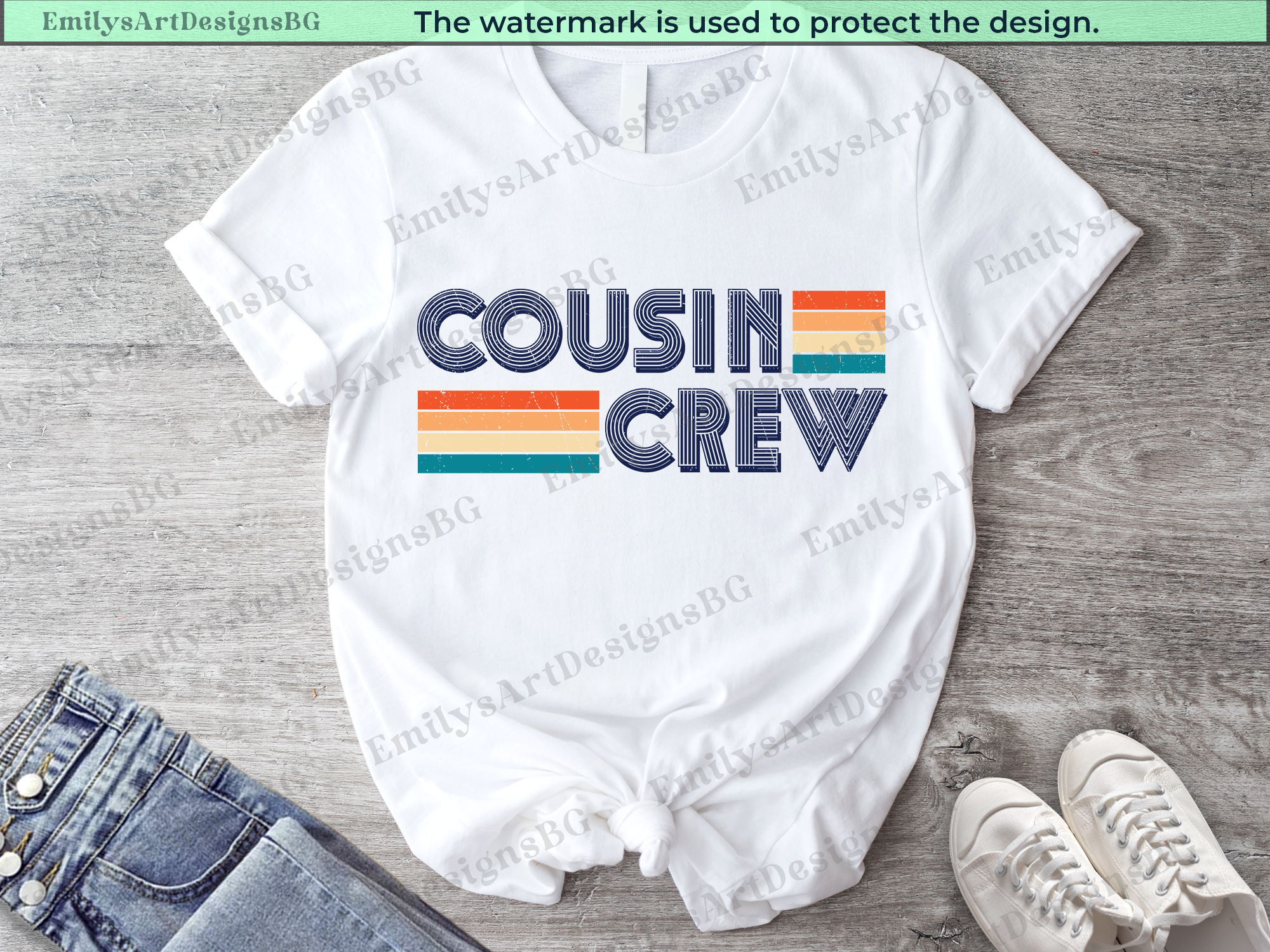 Cousin Crew Retro Text Shirts