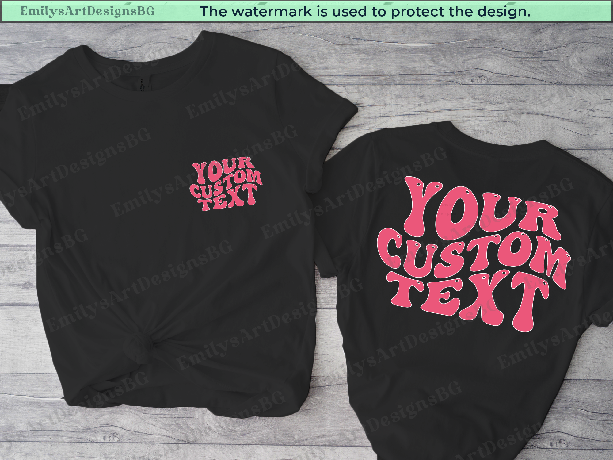 Custom Wave Text Shirts