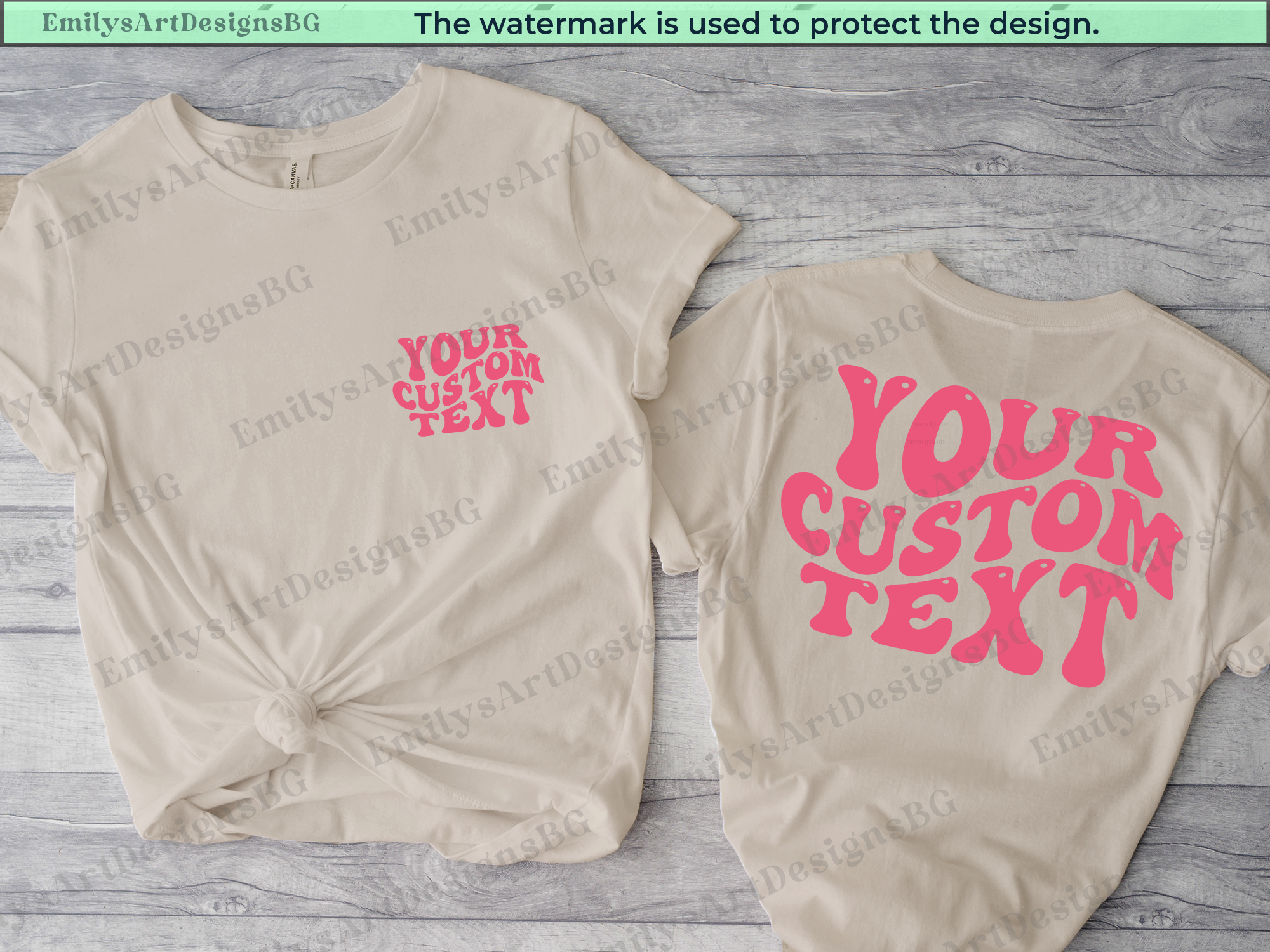 Custom Wave Text Shirts