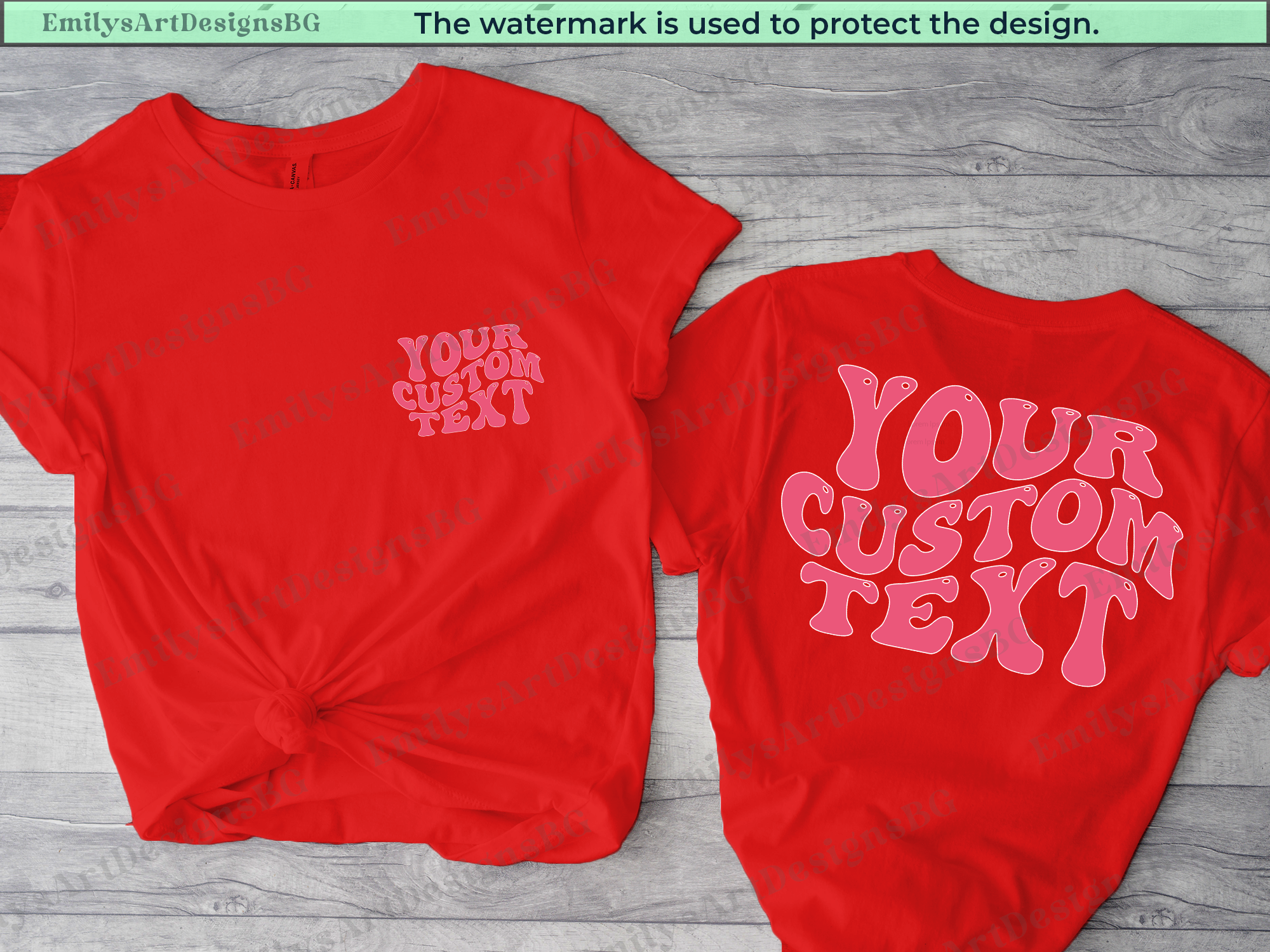 Custom Wave Text Shirts