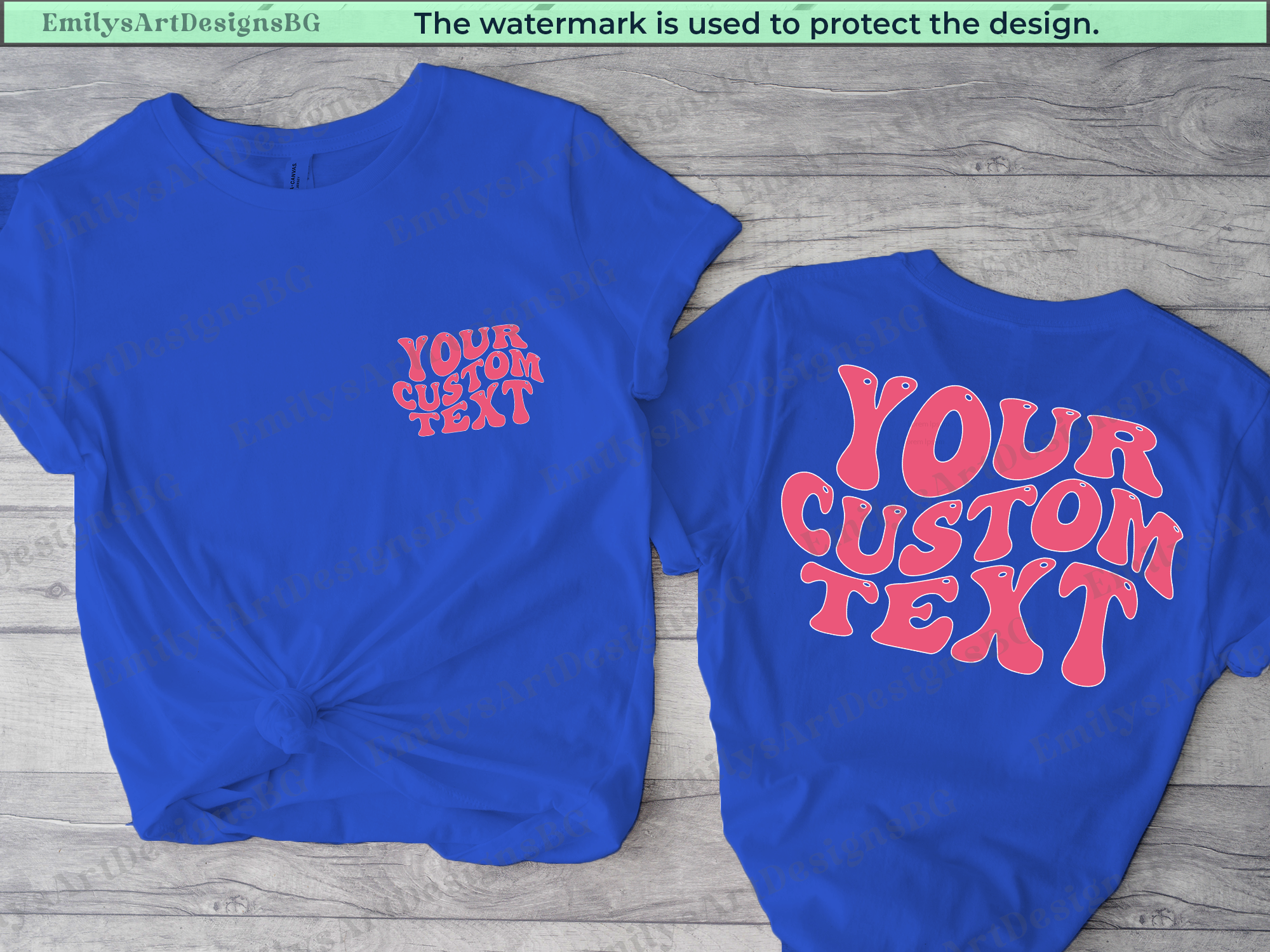 Custom Wave Text Shirts