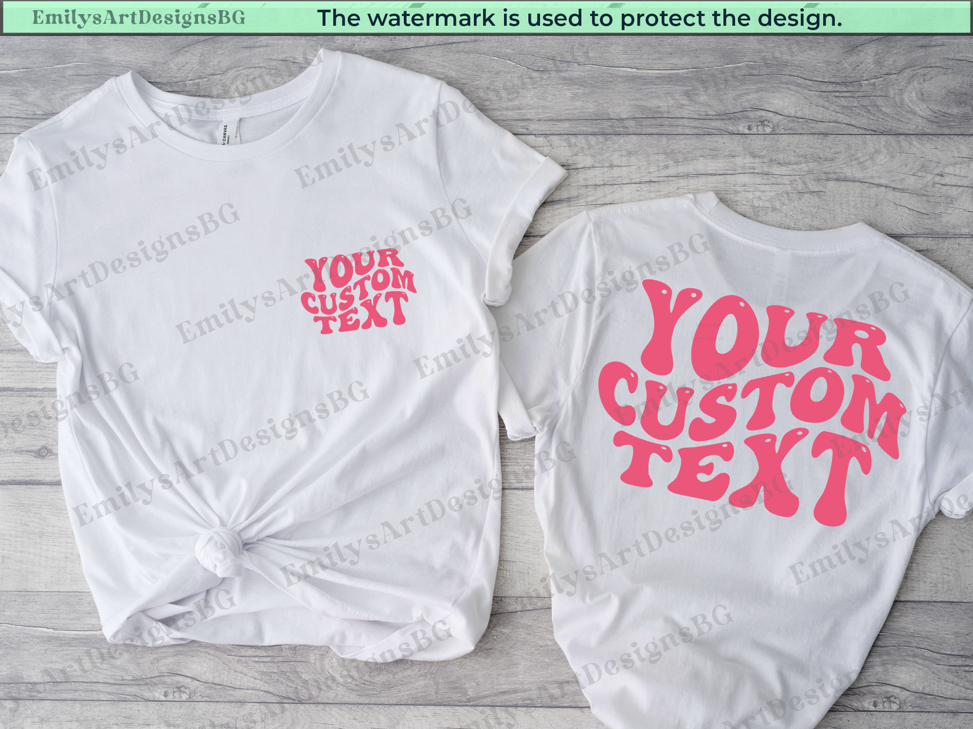 Custom Wave Text Shirts