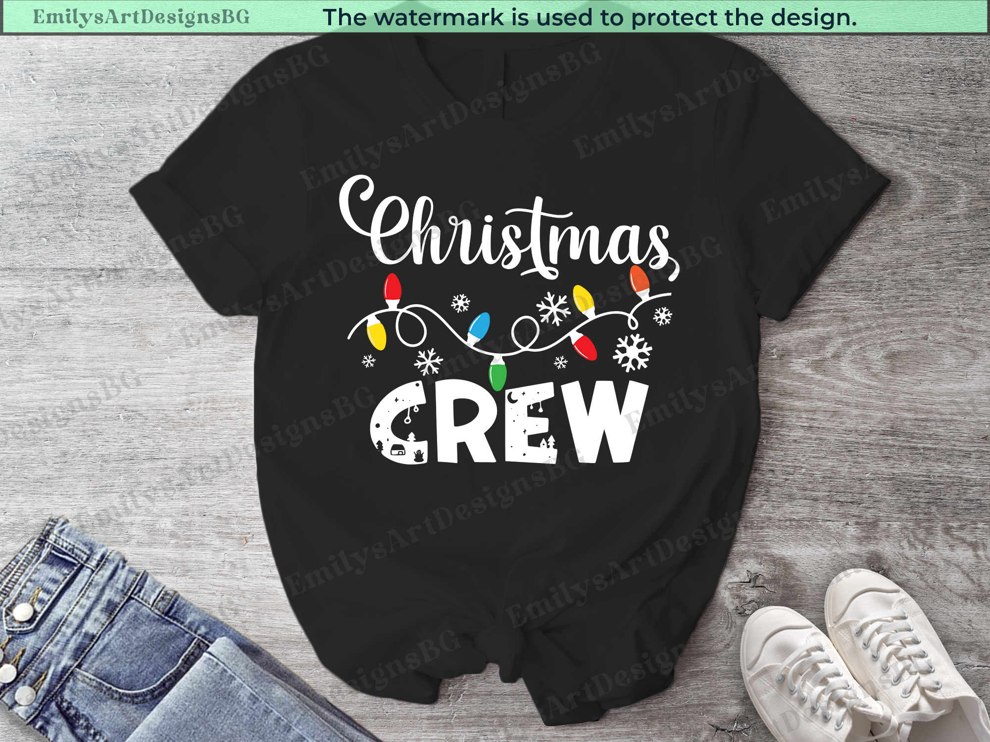 Matching Family Christmas Crew T-shirts