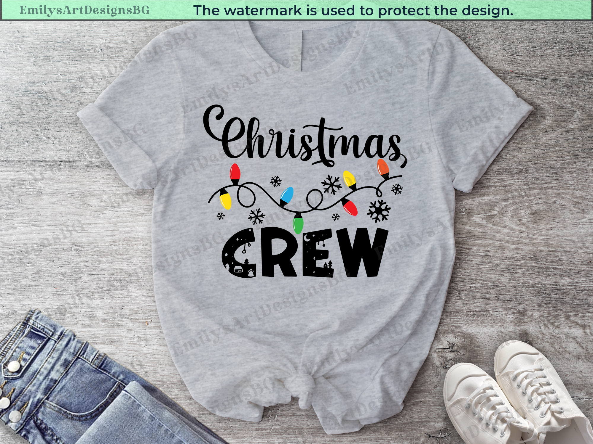 Matching Family Christmas Crew T-shirts