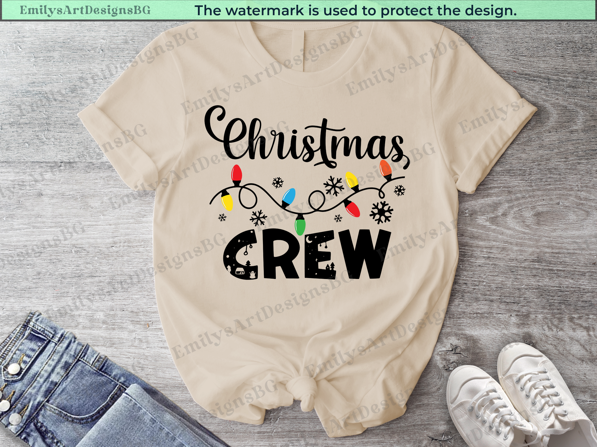 Matching Family Christmas Crew T-shirts