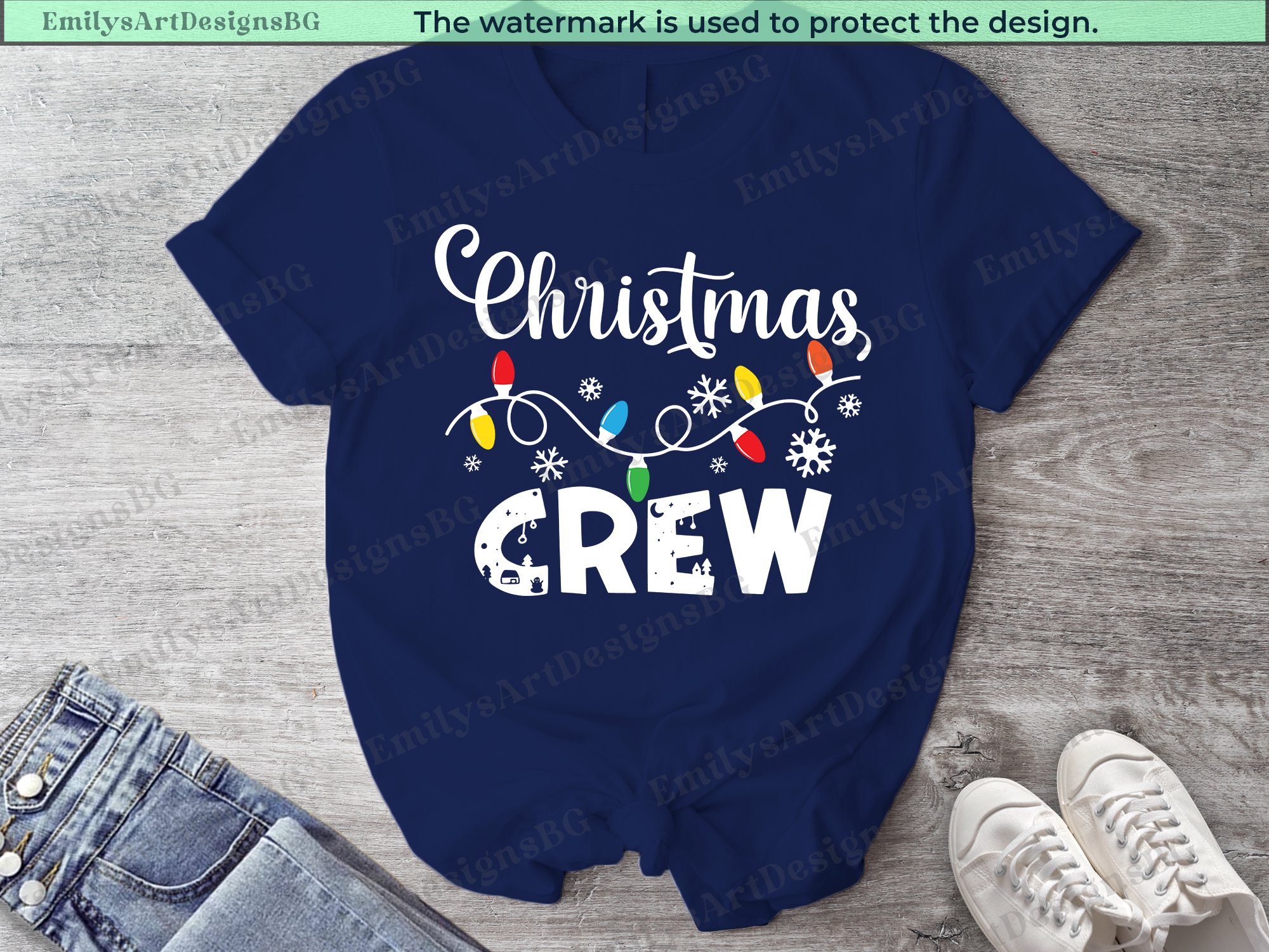 Matching Family Christmas Crew T-shirts