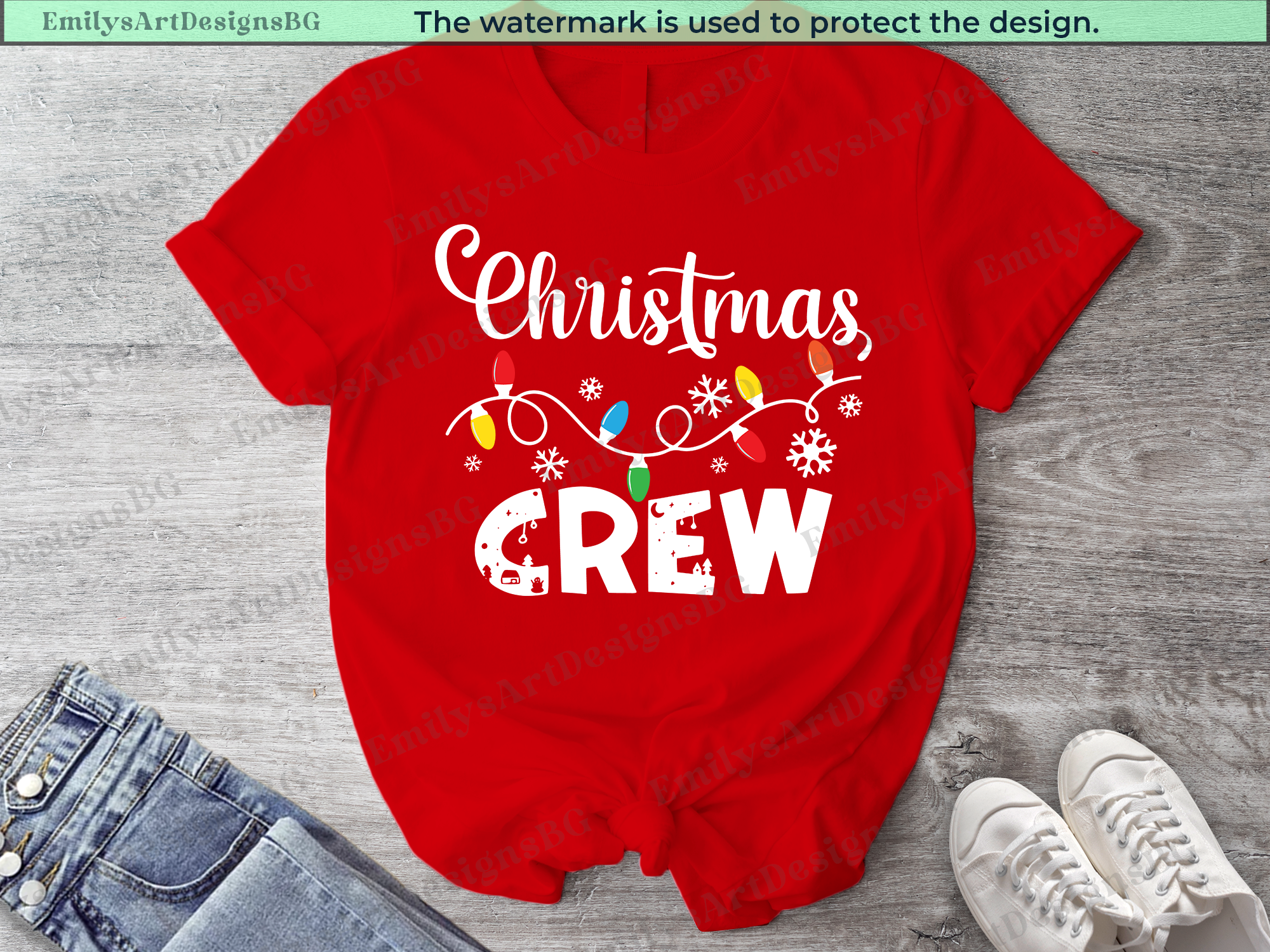 Matching Family Christmas Crew T-shirts