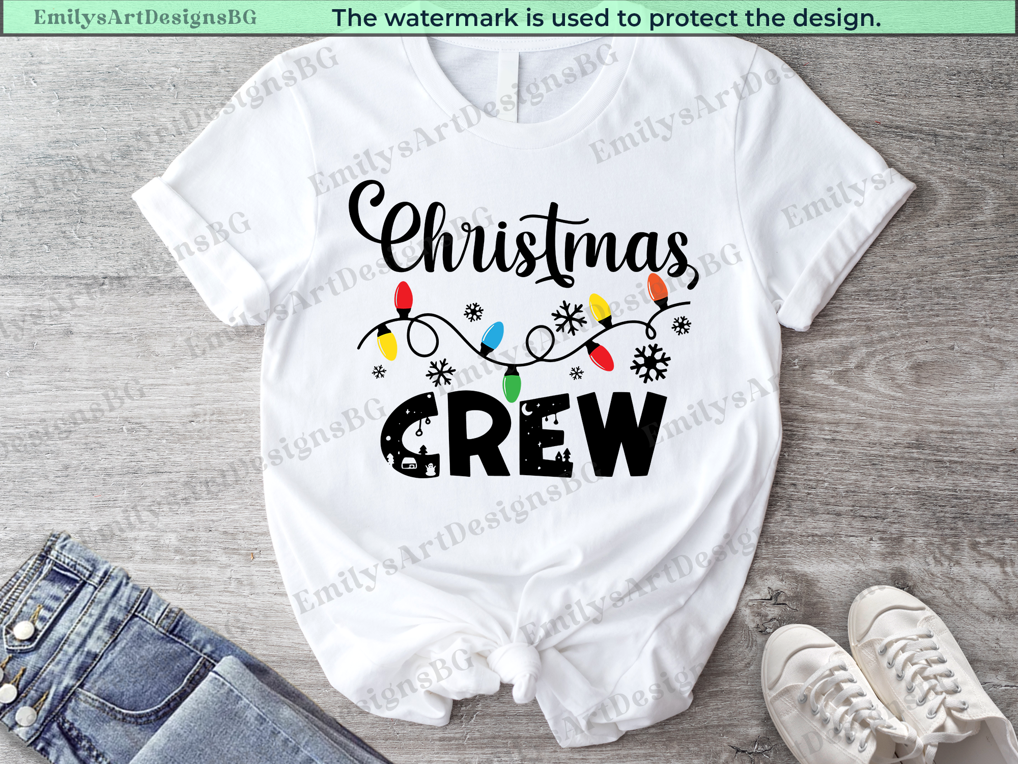 Matching Family Christmas Crew T-shirts
