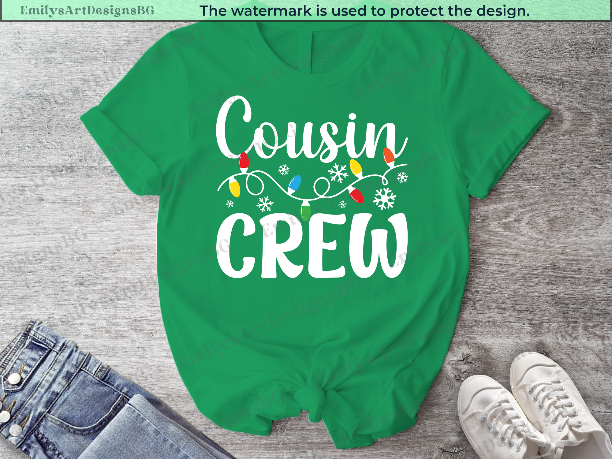 Christmas Lamps Cousin Crew Matching T-shirts