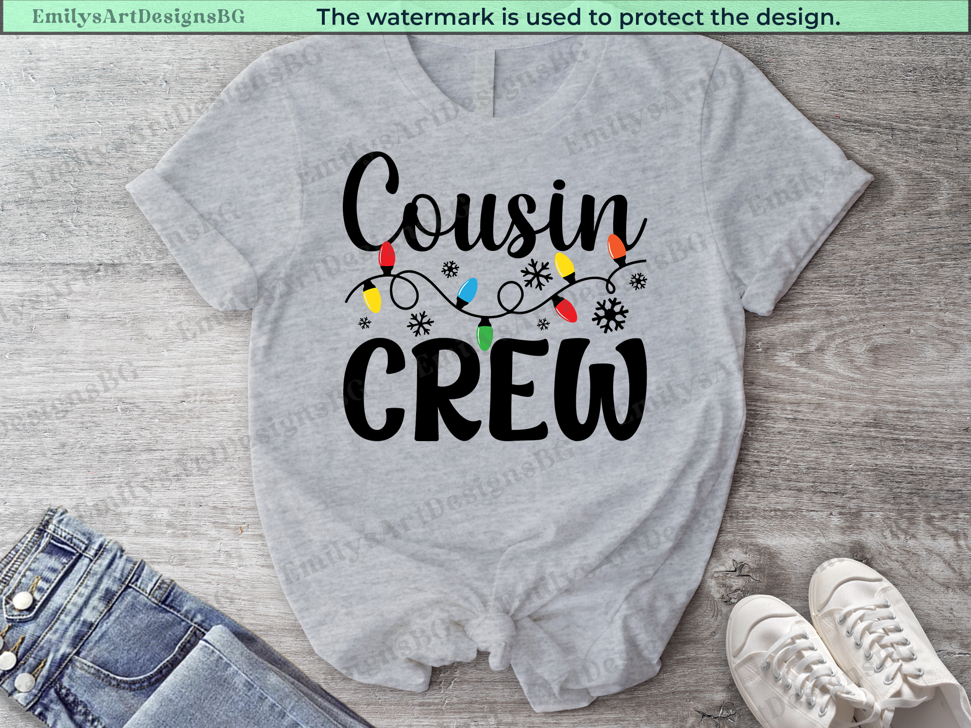 Christmas Lamps Cousin Crew Matching T-shirts