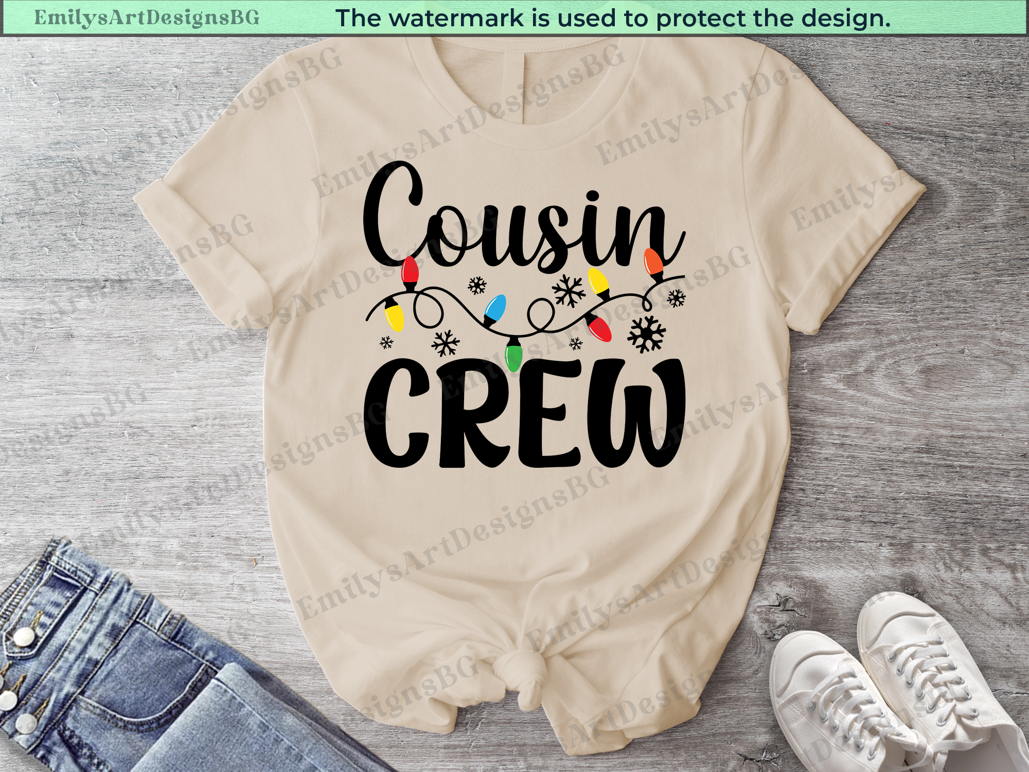 Christmas Lamps Cousin Crew Matching T-shirts