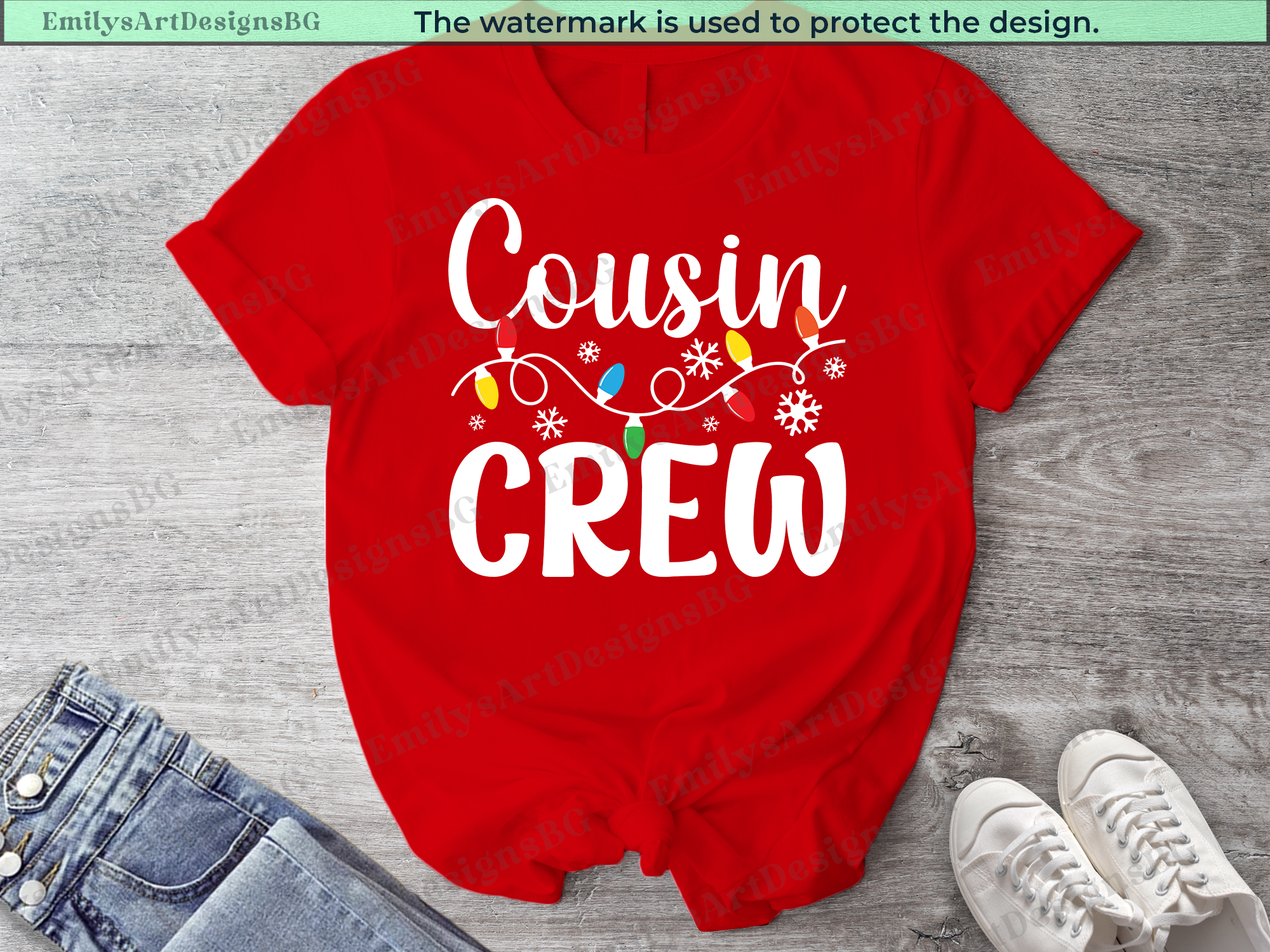 Christmas Lamps Cousin Crew Matching T-shirts