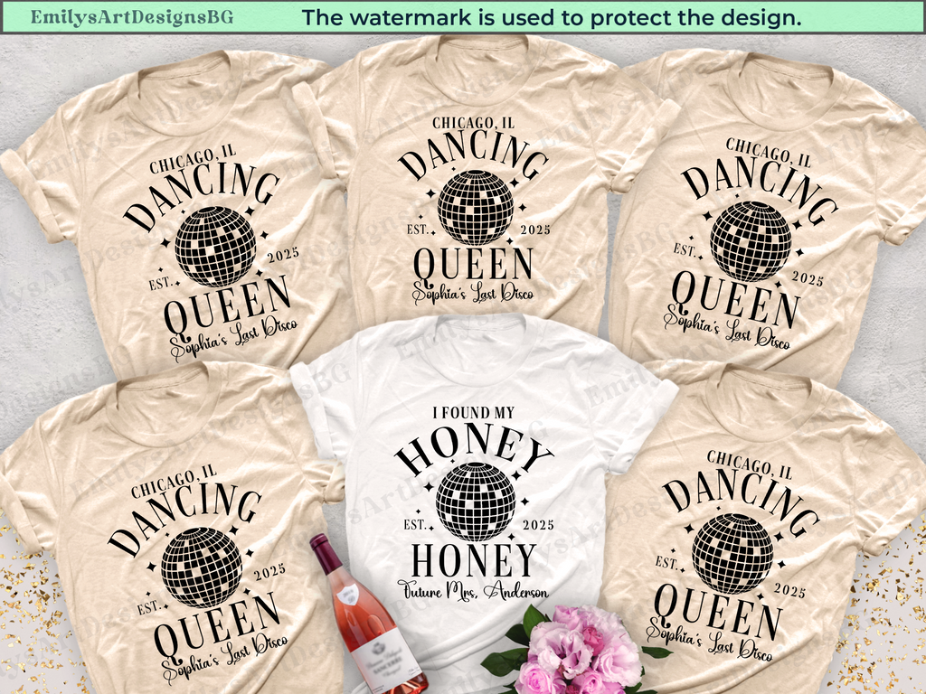 Custom Disco Bachelorette Party Shirts