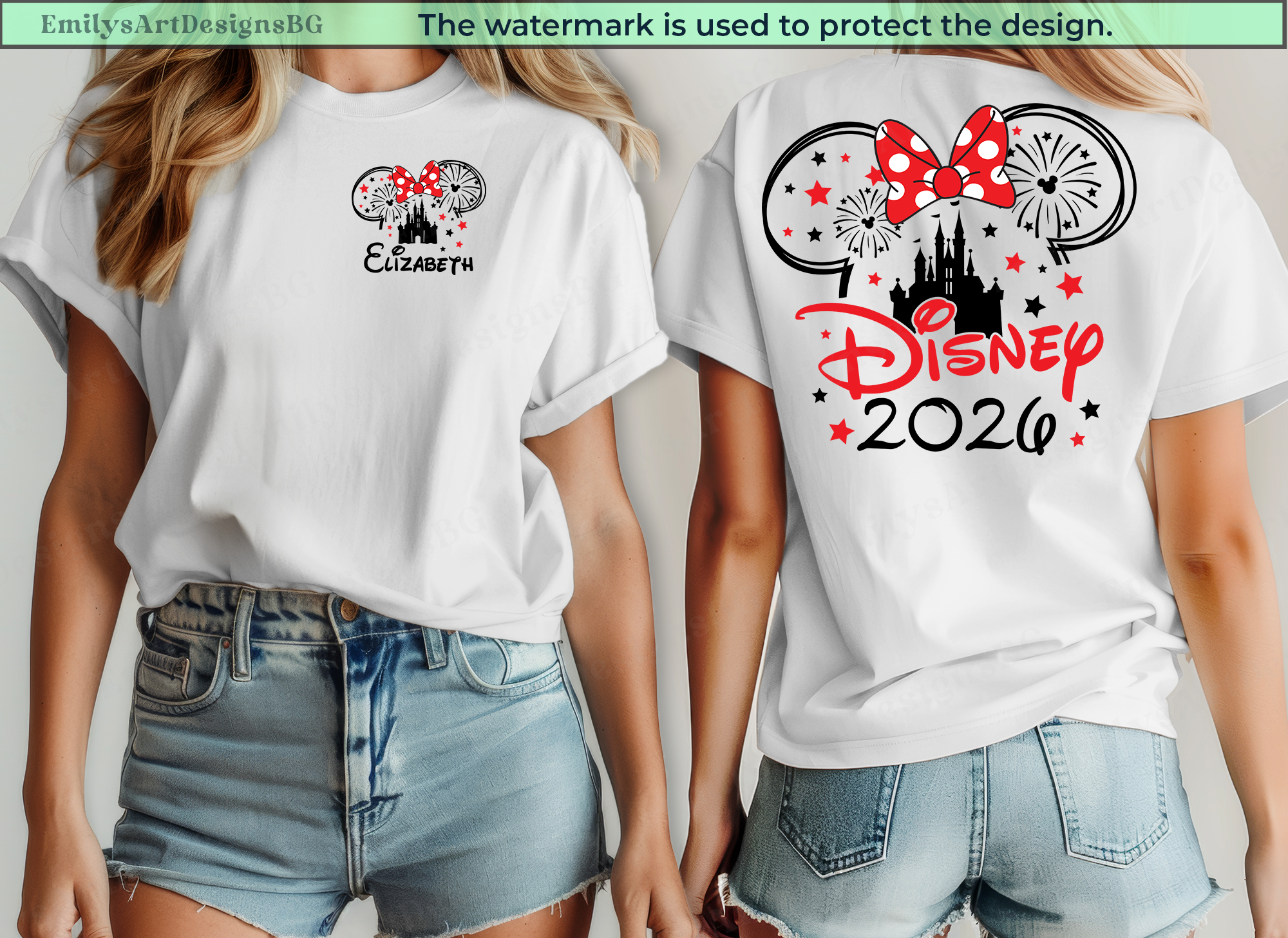 Custom Disneyland 2026 Two Sided Shirts