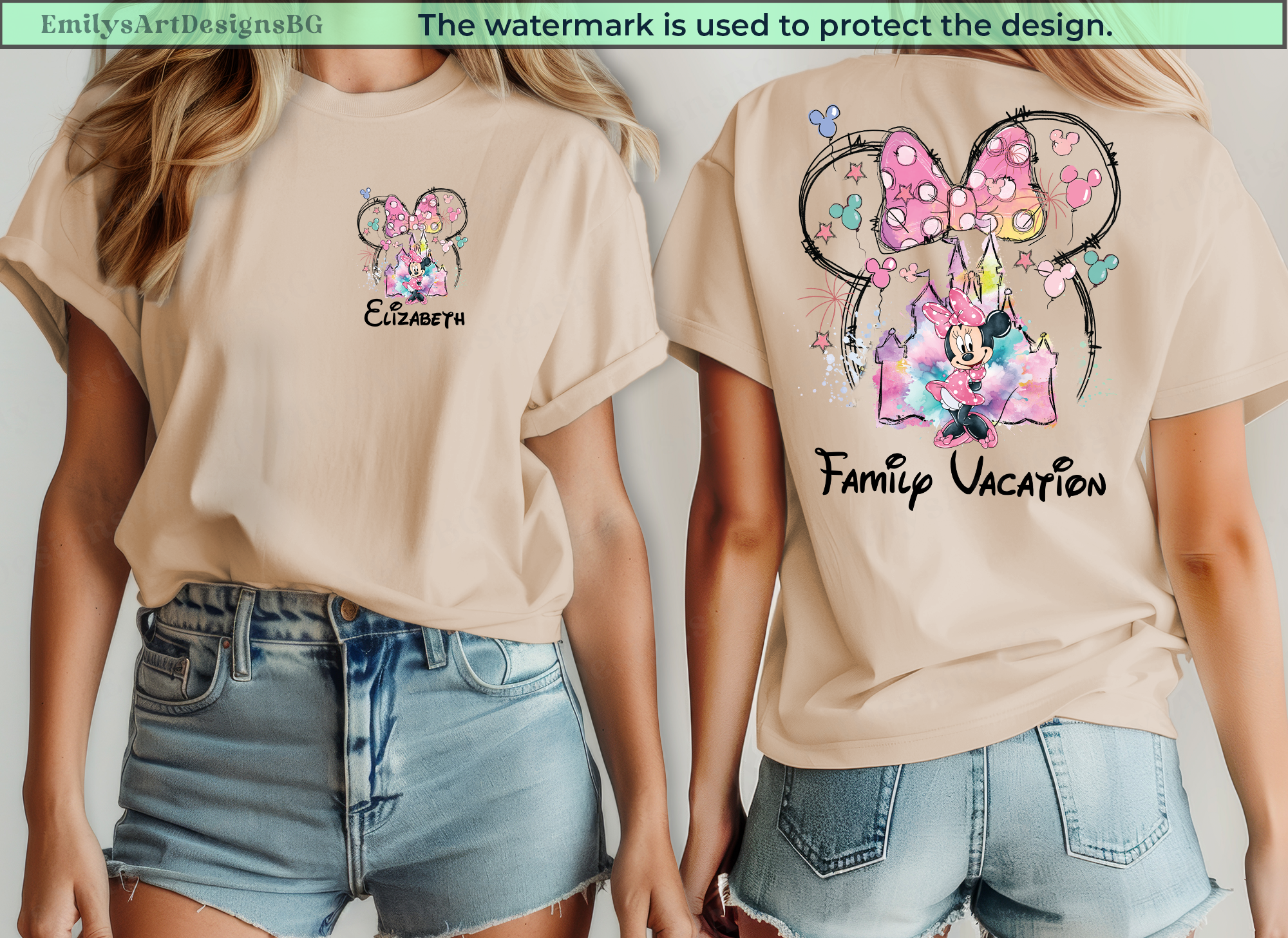 Custom Mickey and Minnie Shirts