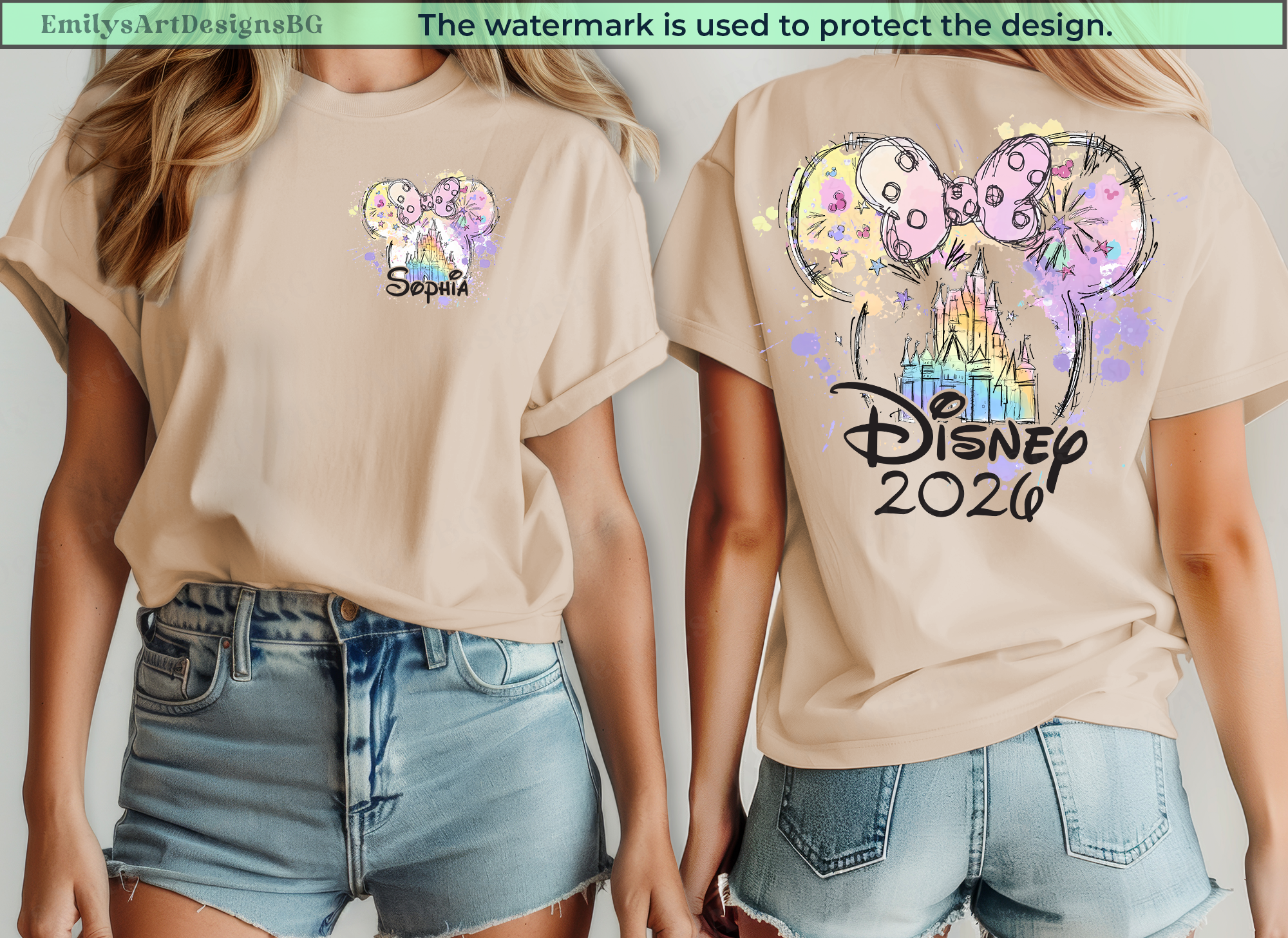Custom Two Sided Disney Family Vacation 2026 Shirts
