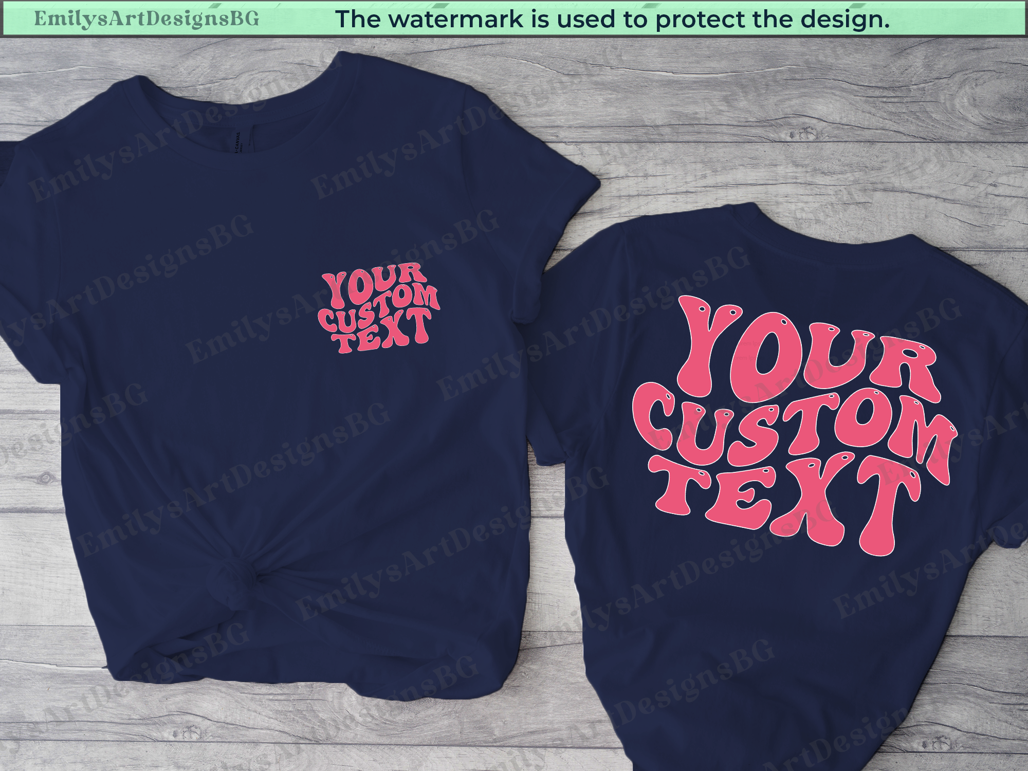 Custom Wave Text Shirts