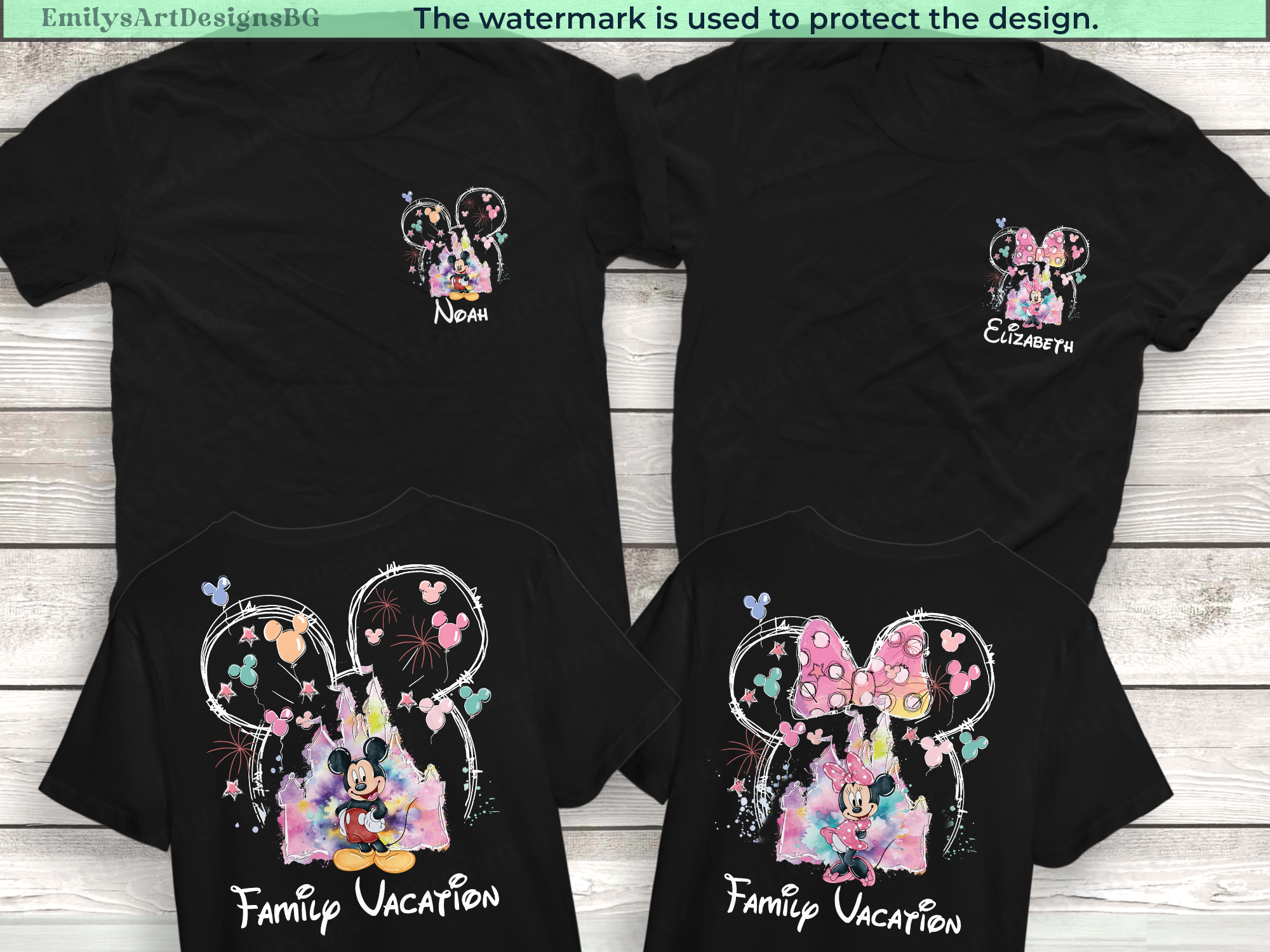 Custom Mickey and Minnie Shirts