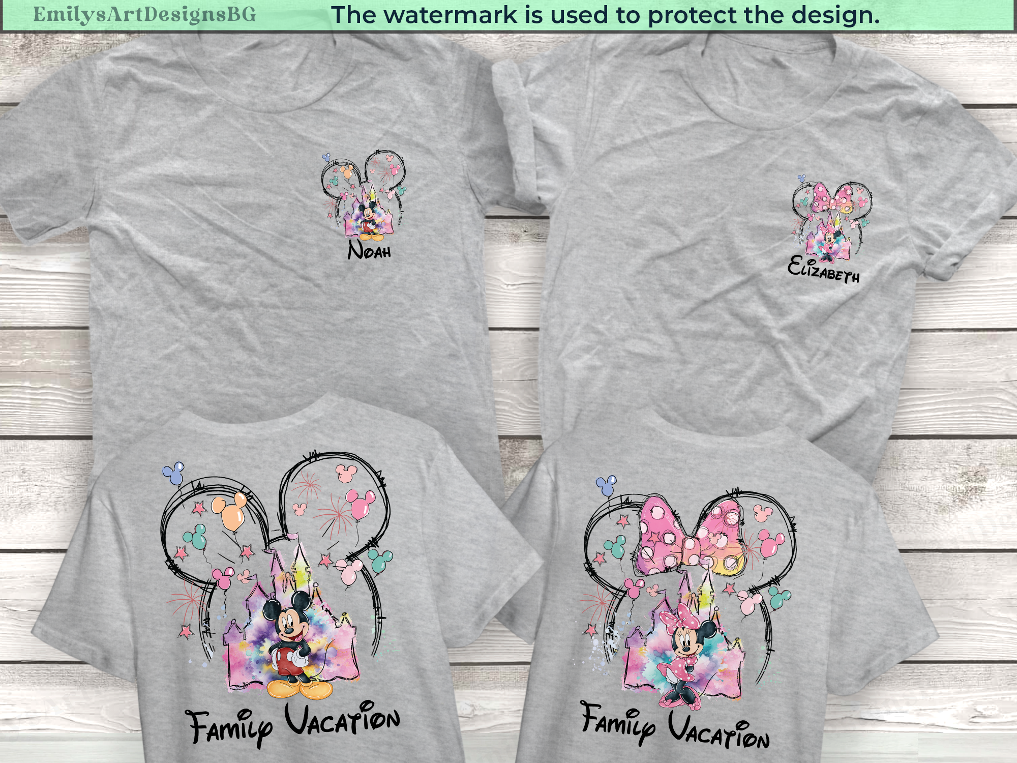 Custom Mickey and Minnie Shirts