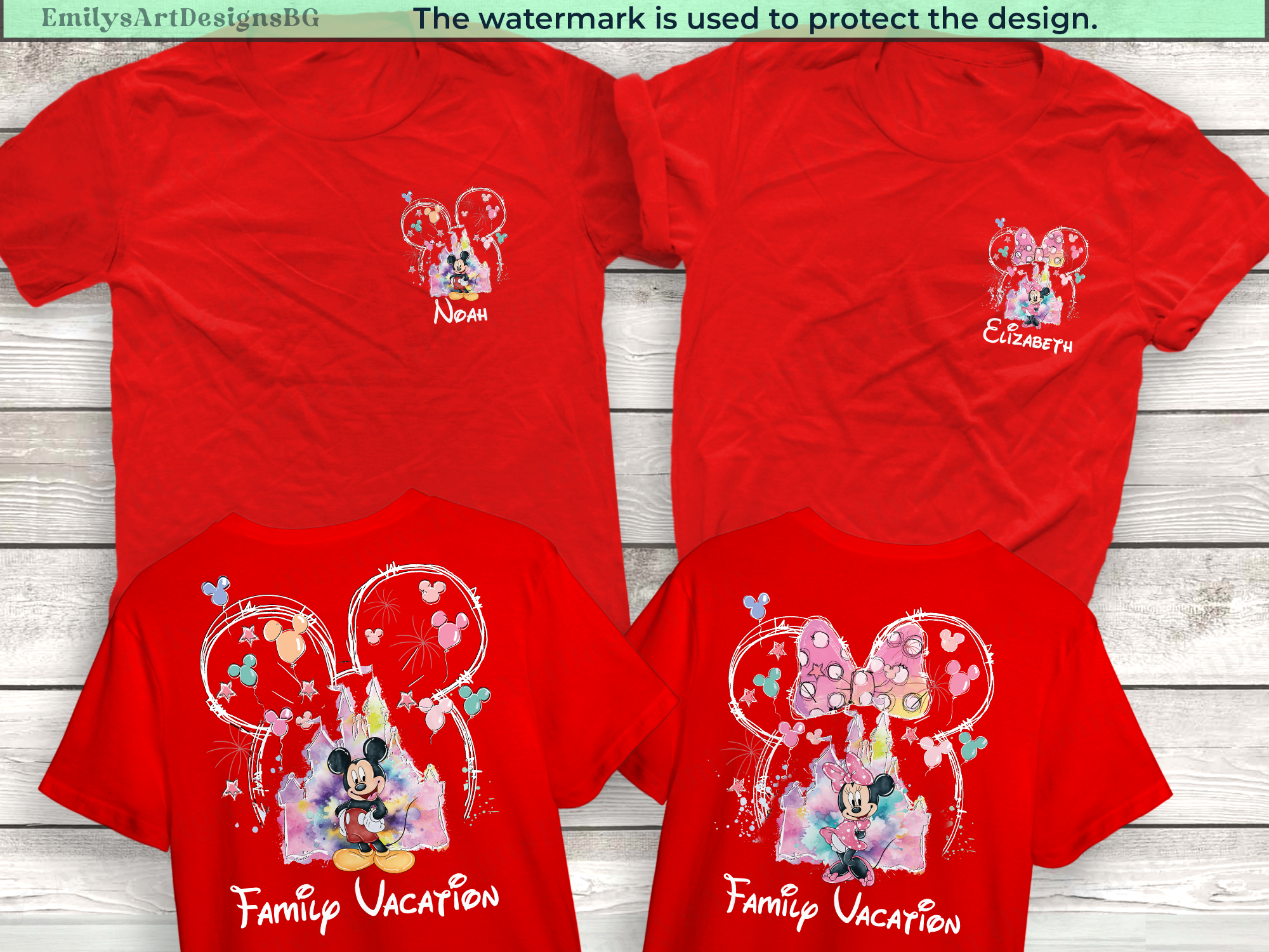 Custom Mickey and Minnie Shirts