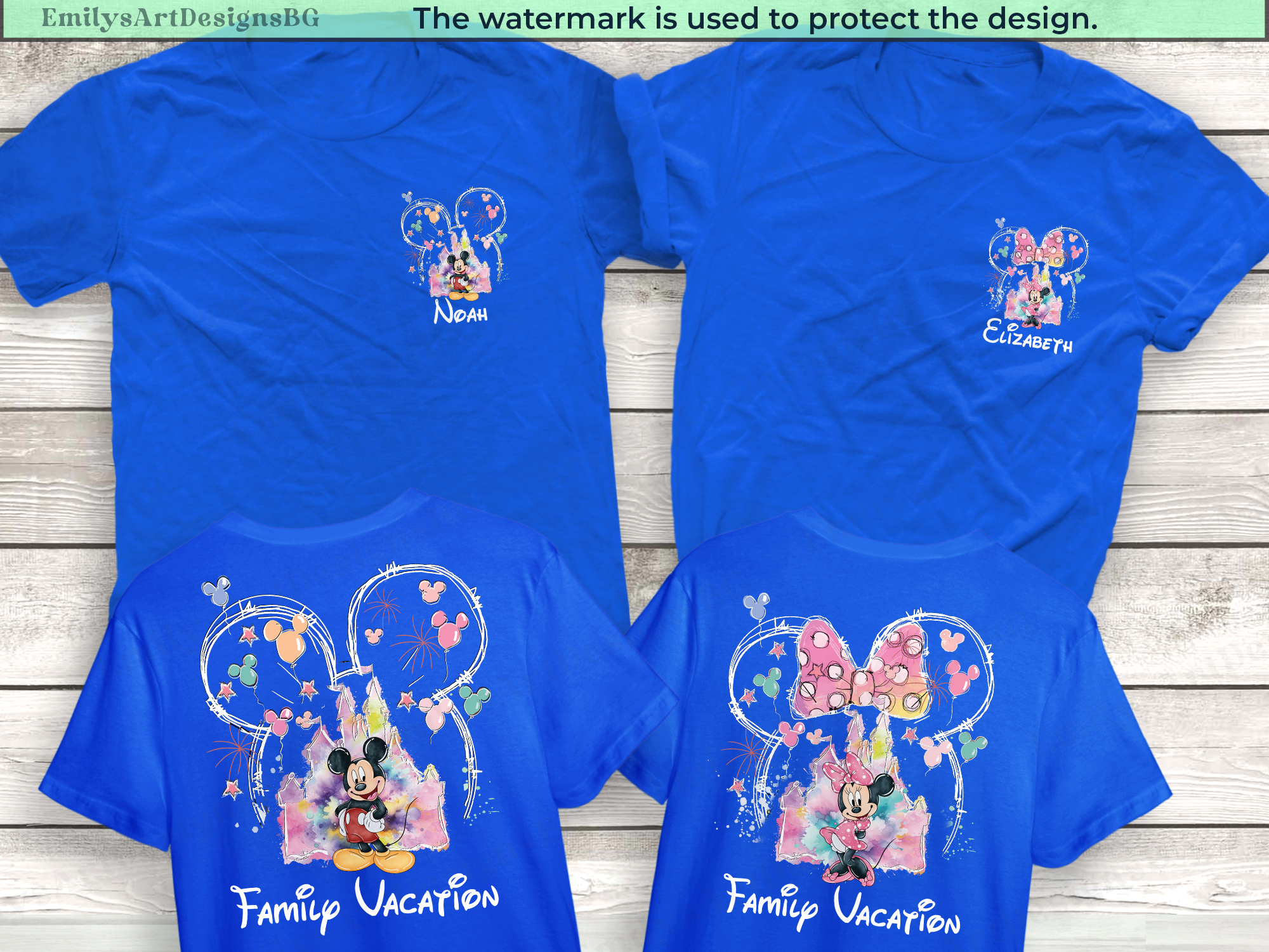 Custom Mickey and Minnie Shirts