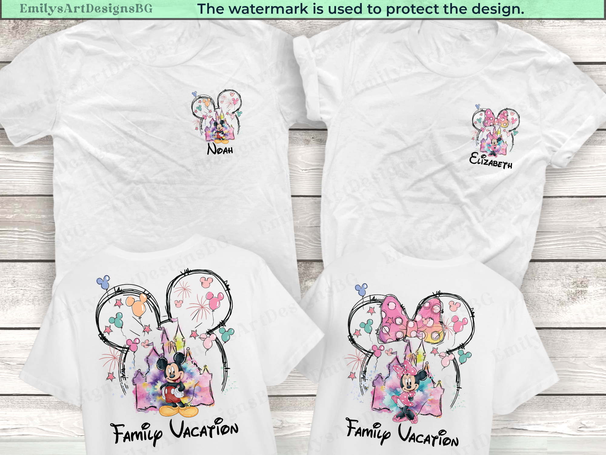 Custom Mickey and Minnie Shirts