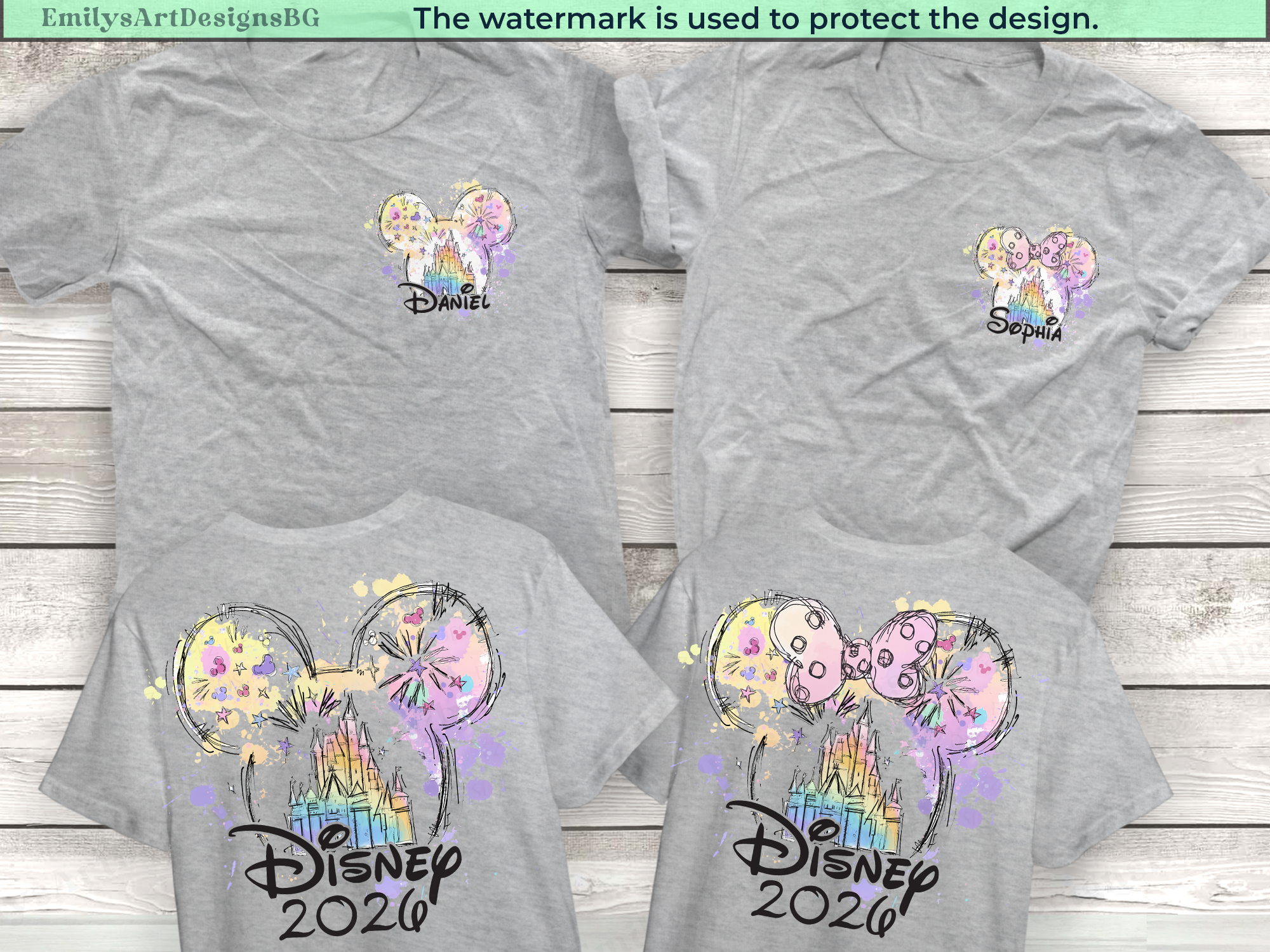 Custom Two Sided Disney Family Vacation 2026 Shirts