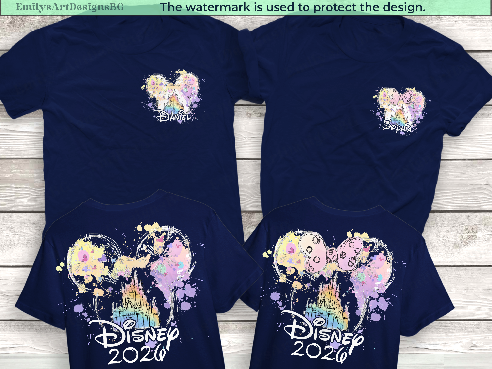 Custom Two Sided Disney Family Vacation 2026 Shirts