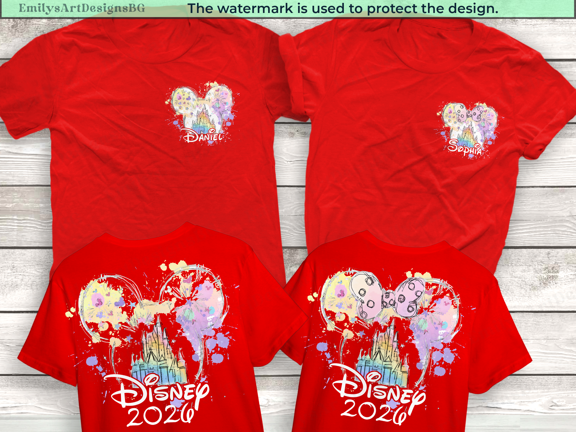 Custom Two Sided Disney Family Vacation 2026 Shirts