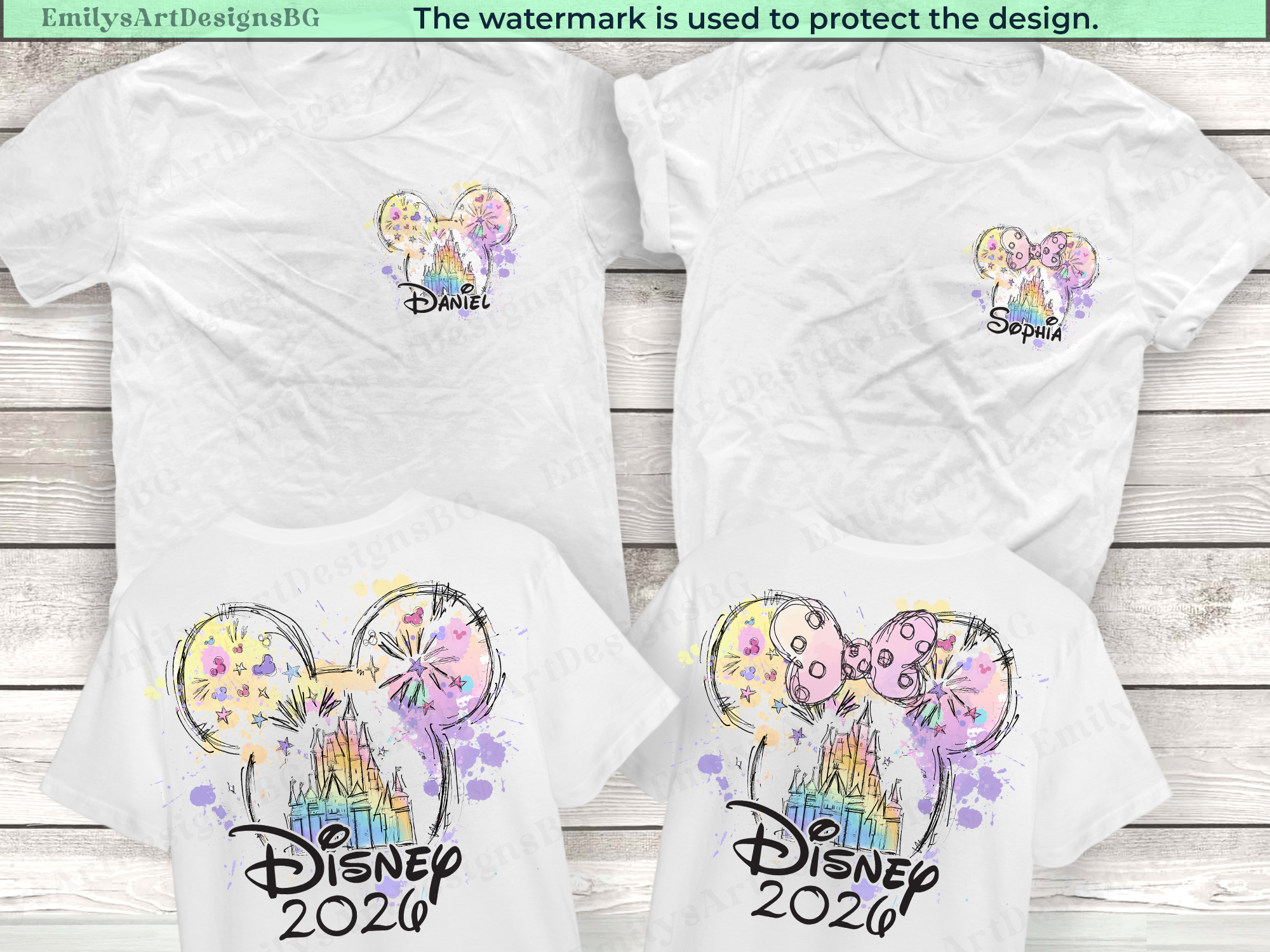Custom Two Sided Disney Family Vacation 2026 Shirts