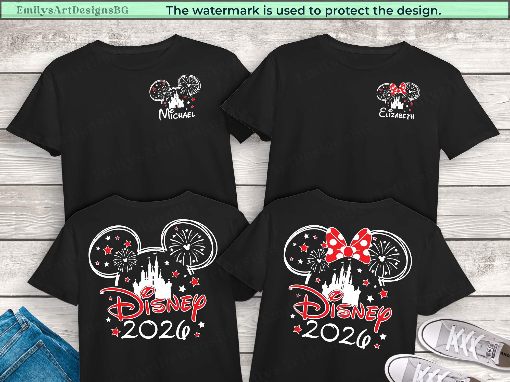 Custom Disneyland 2026 Two Sided Shirts
