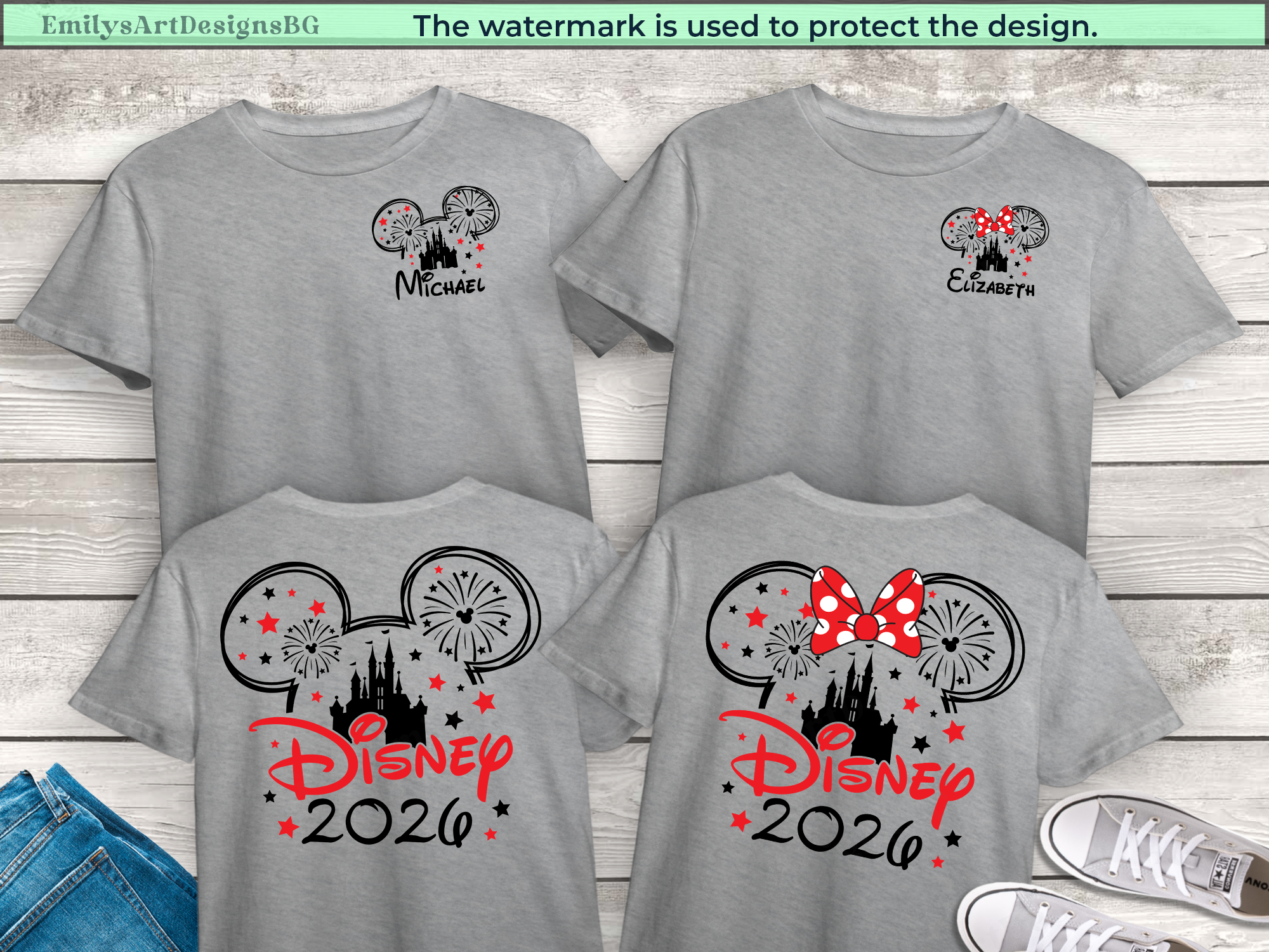 Custom Disneyland 2026 Two Sided Shirts