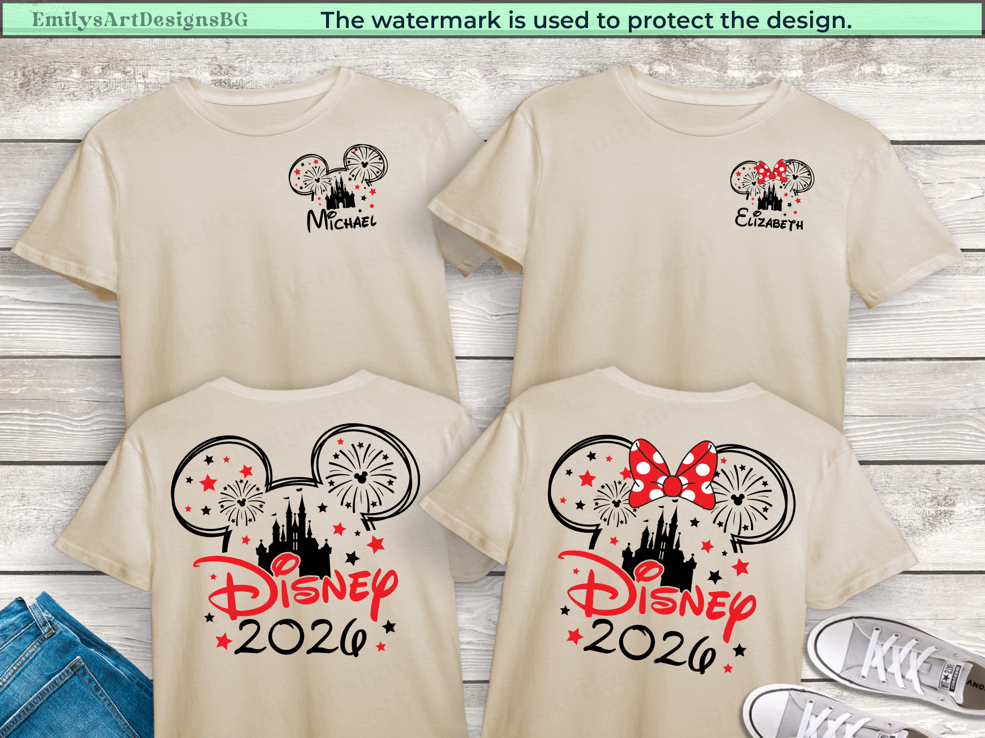 Custom Disneyland 2026 Two Sided Shirts