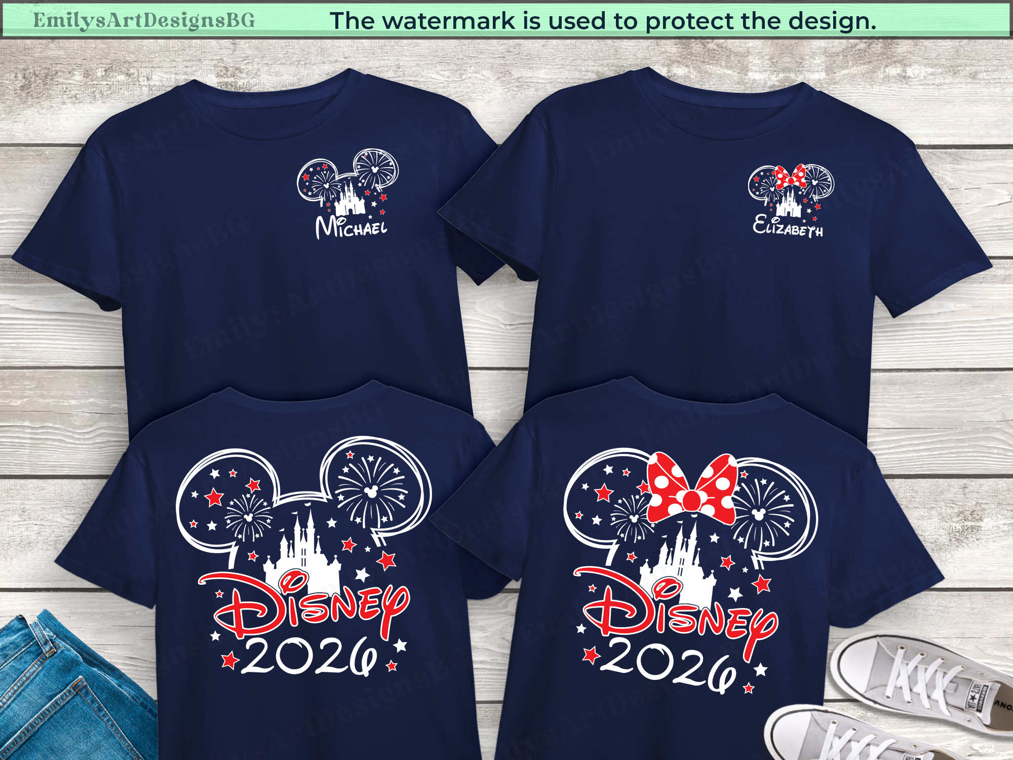 Custom Disneyland 2026 Two Sided Shirts