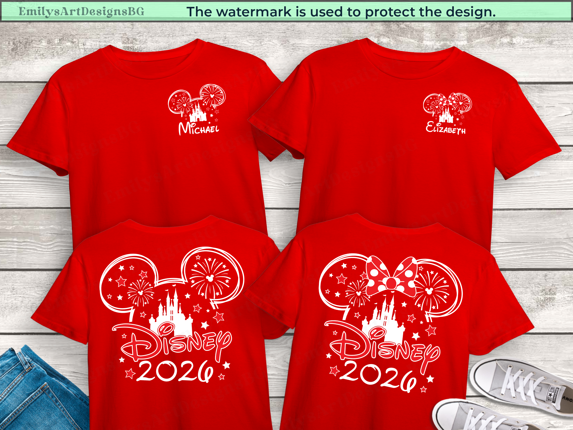 Custom Disneyland 2026 Two Sided Shirts