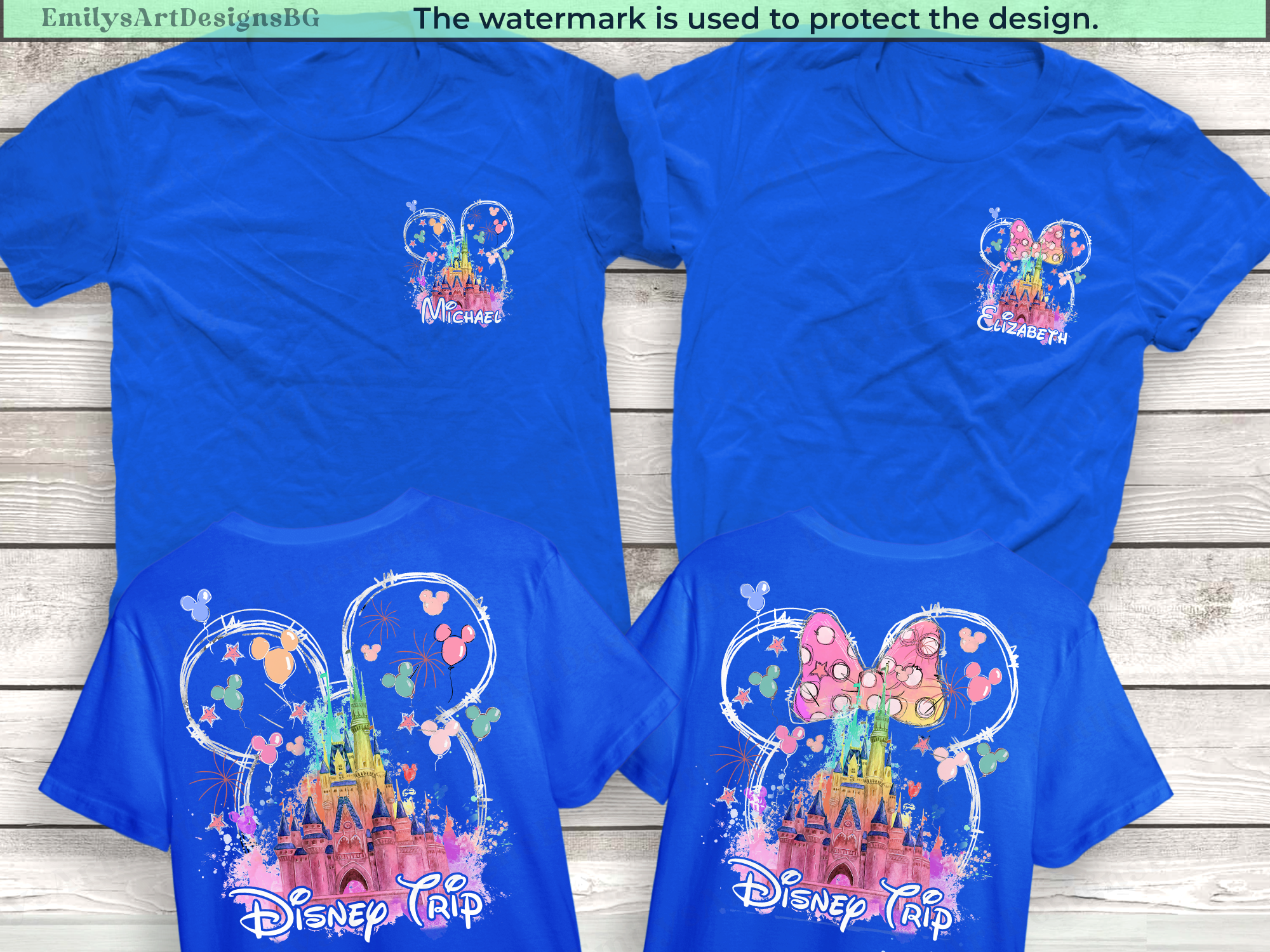 Front and Bacak Disney Family Trip Shirts