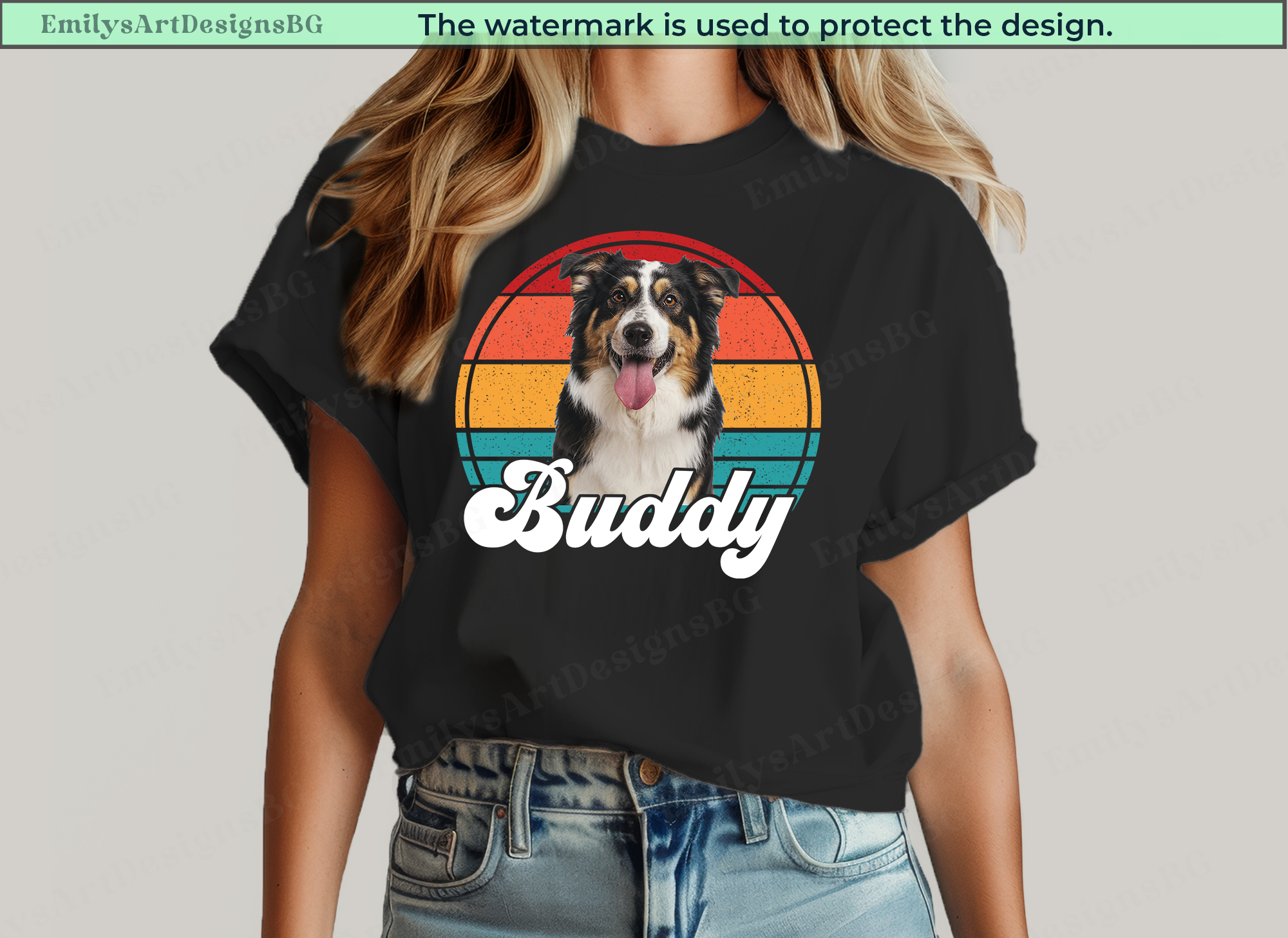 Custom Photo and Name Dog T-shirt