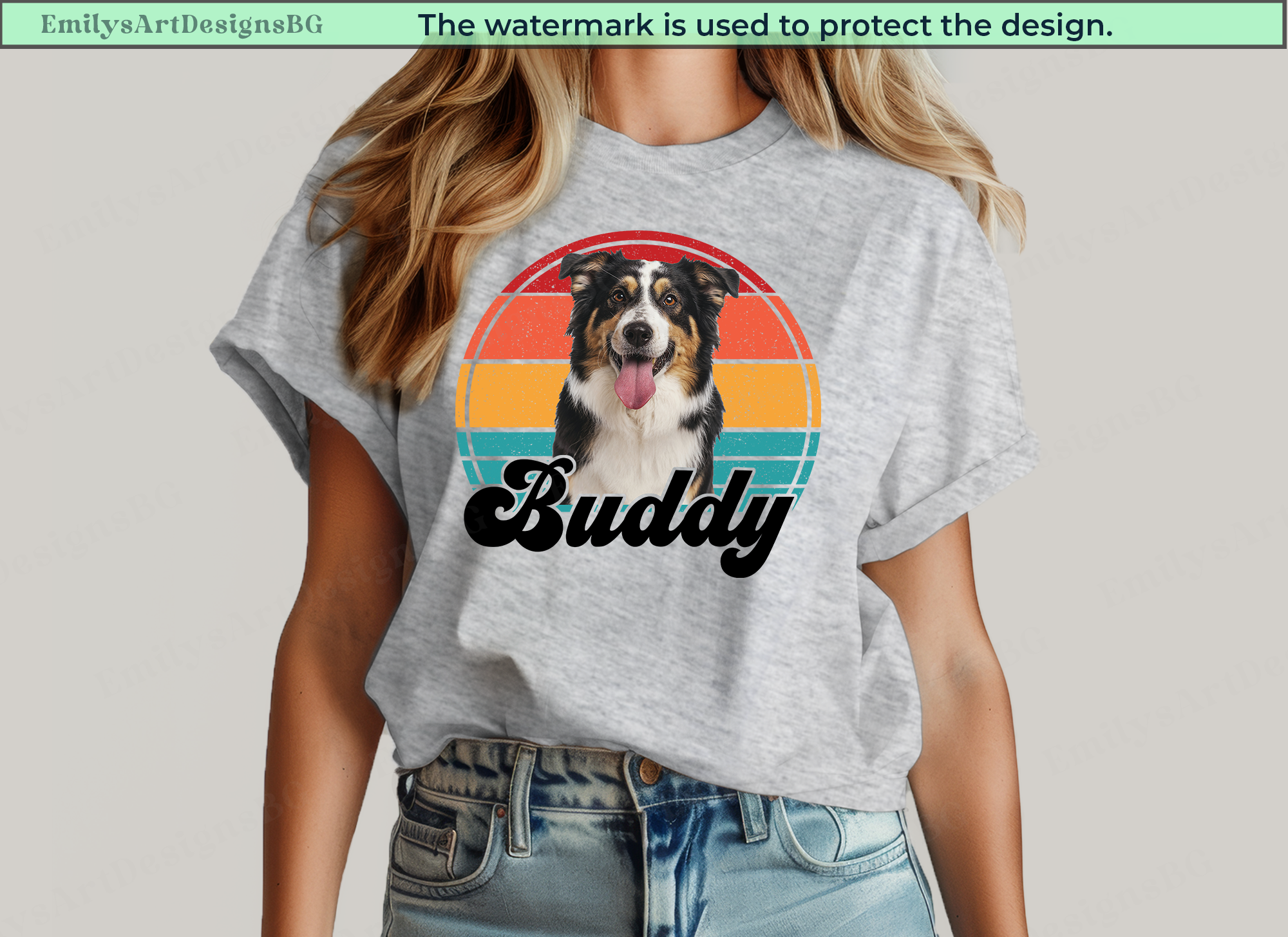 Custom Photo and Name Dog T-shirt