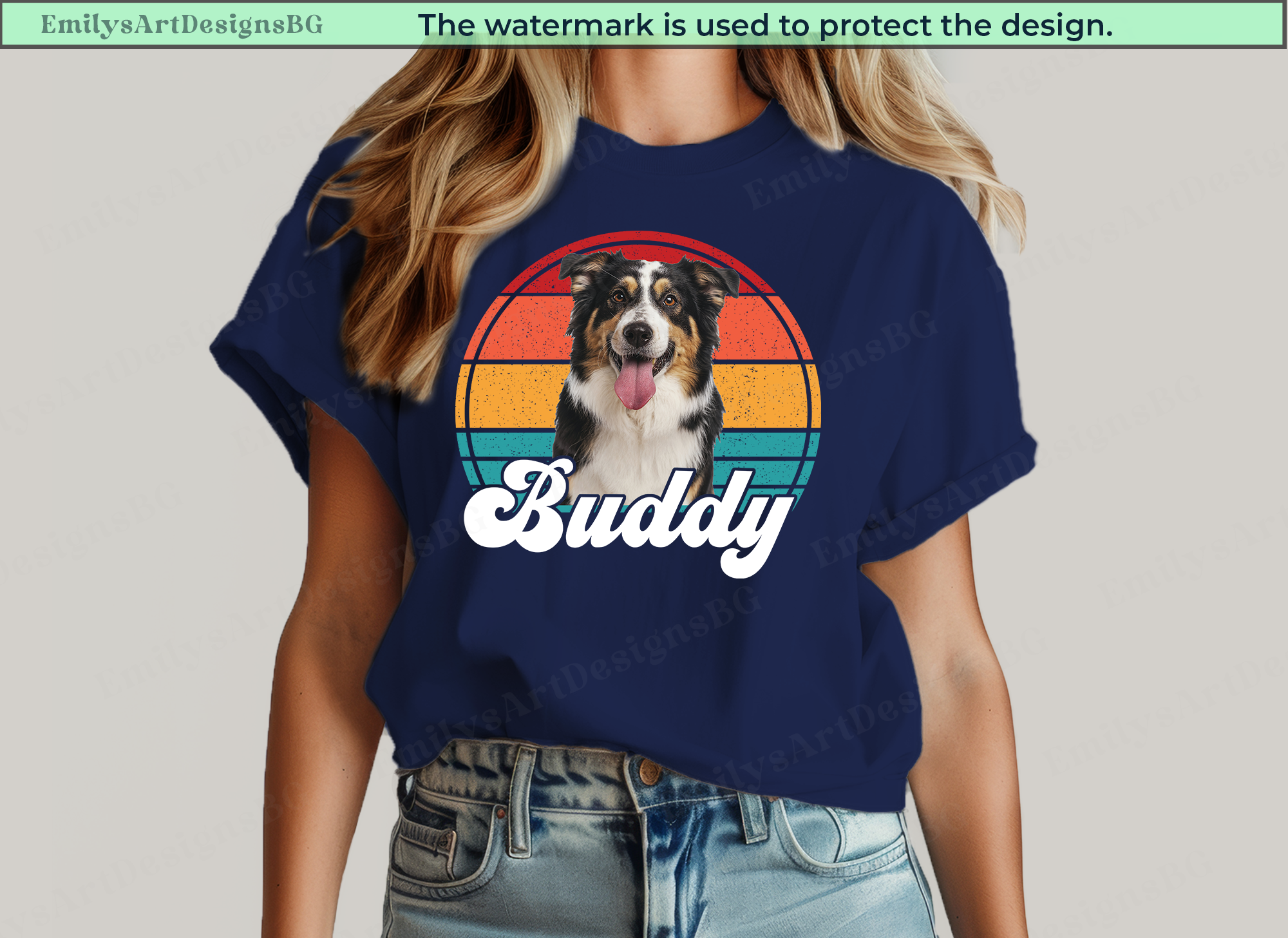 Custom Photo and Name Dog T-shirt