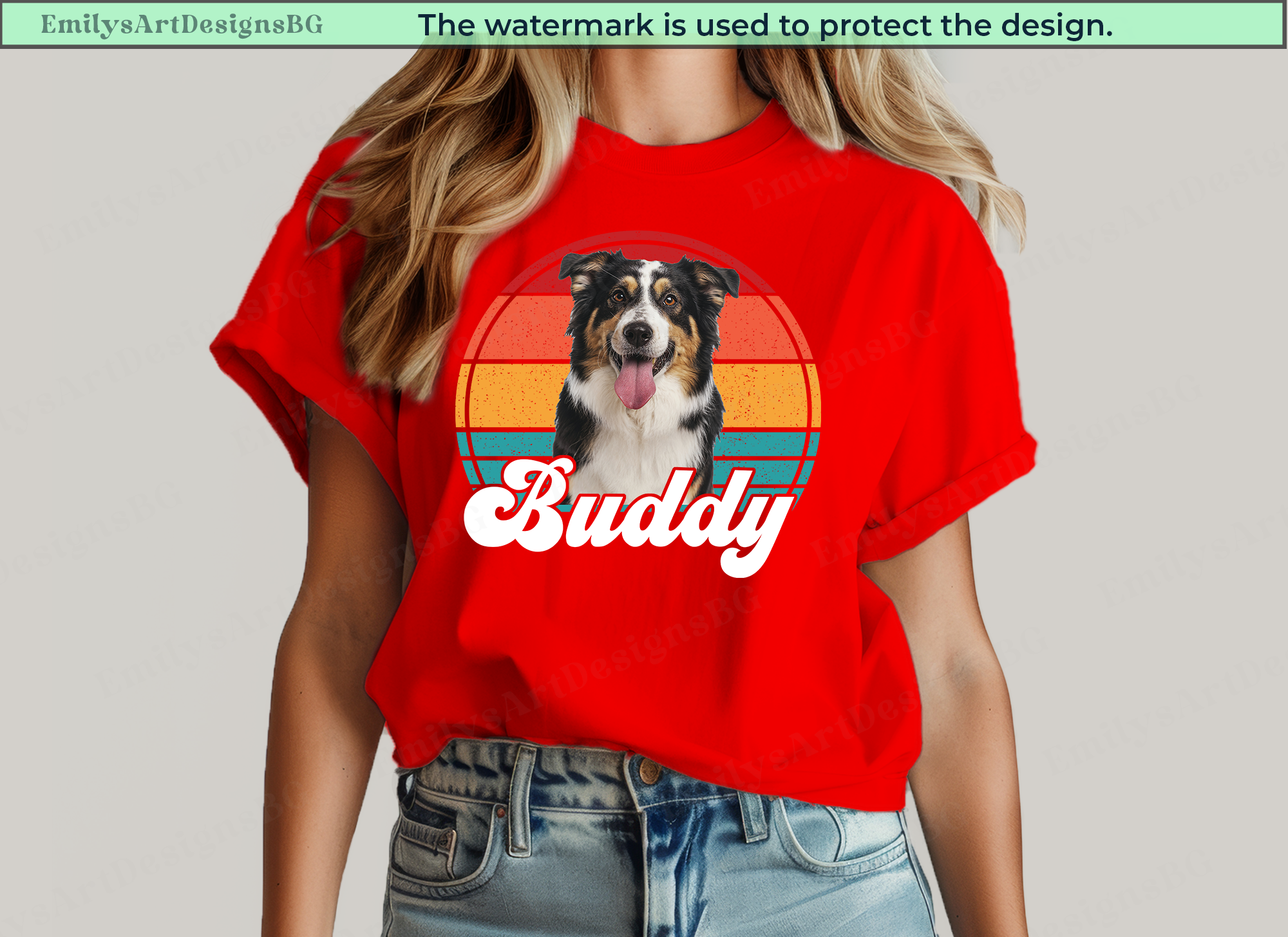 Custom Photo and Name Dog T-shirt