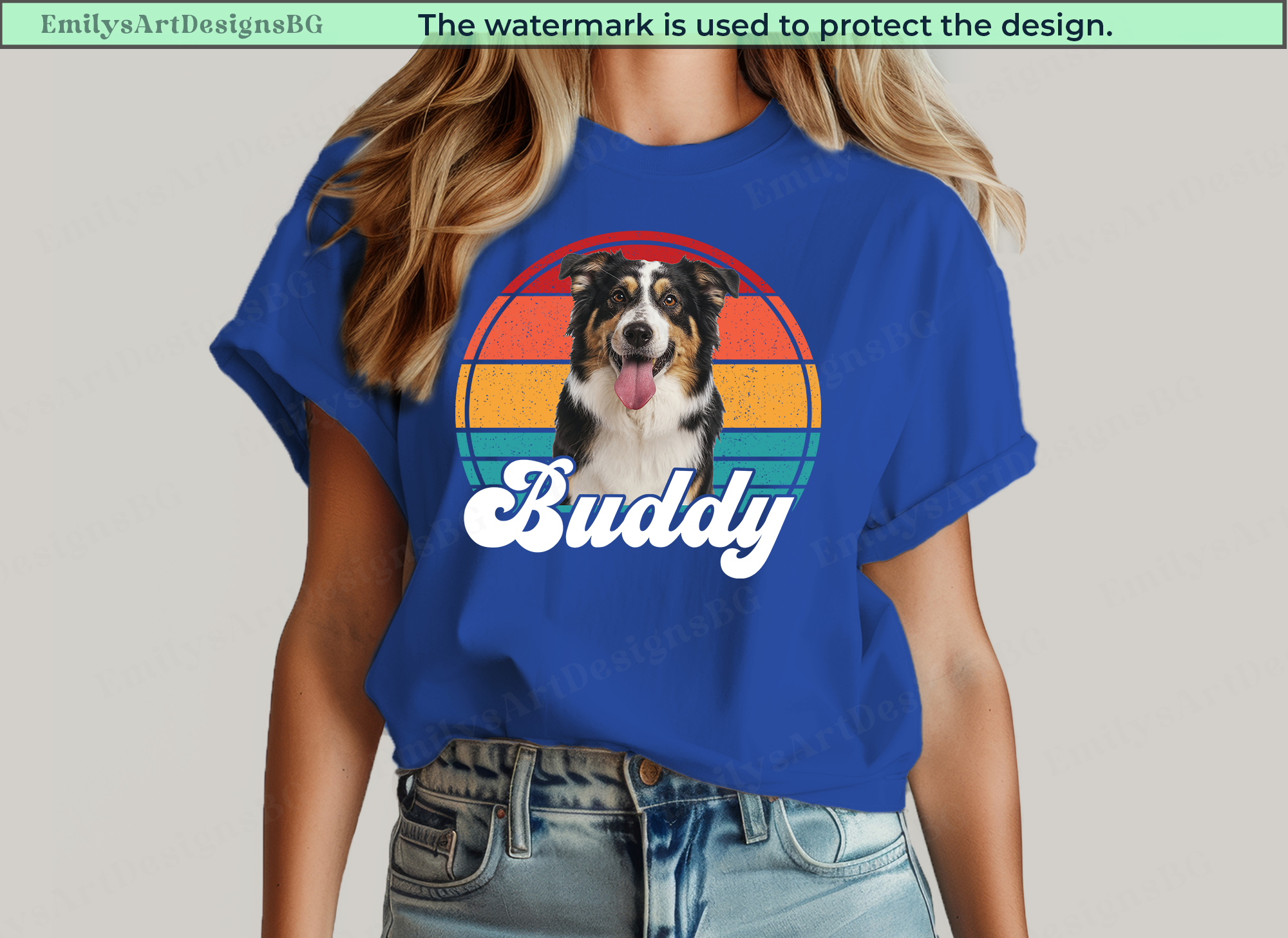 Custom Photo and Name Dog T-shirt